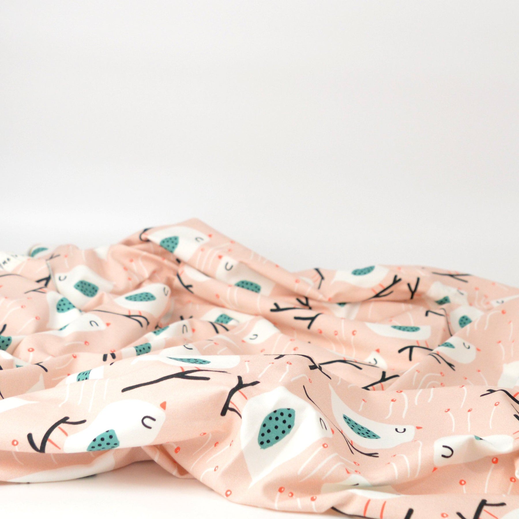 Baumwolljersey - Primavera Vögel - Pink - poshpinks