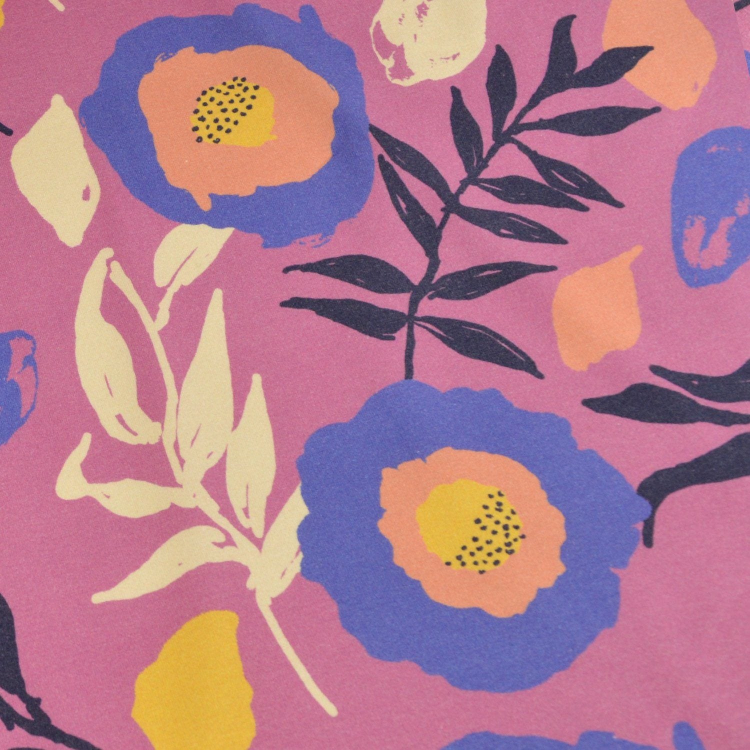 Baumwolljersey - Nora - Blumentraum auf Rosa - poshpinks