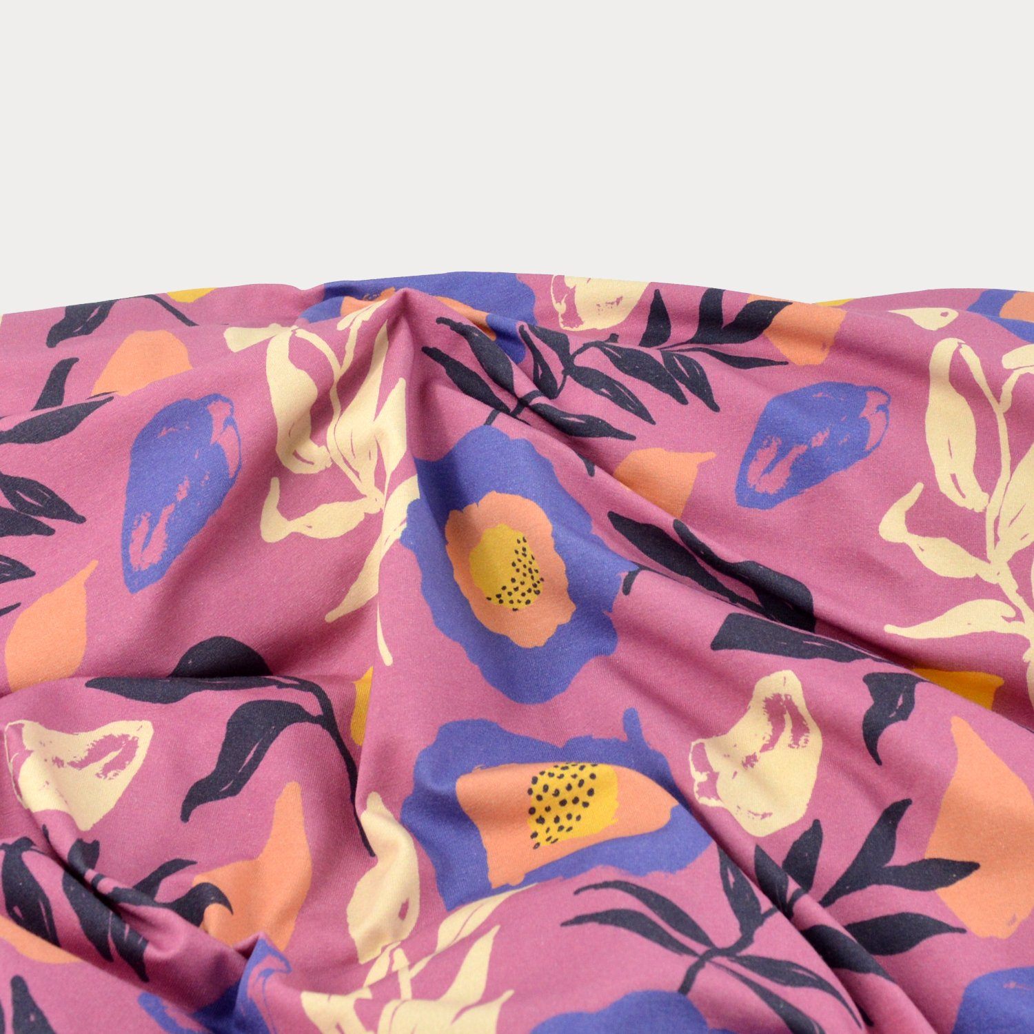 Baumwolljersey - Nora - Blumentraum auf Rosa - poshpinks
