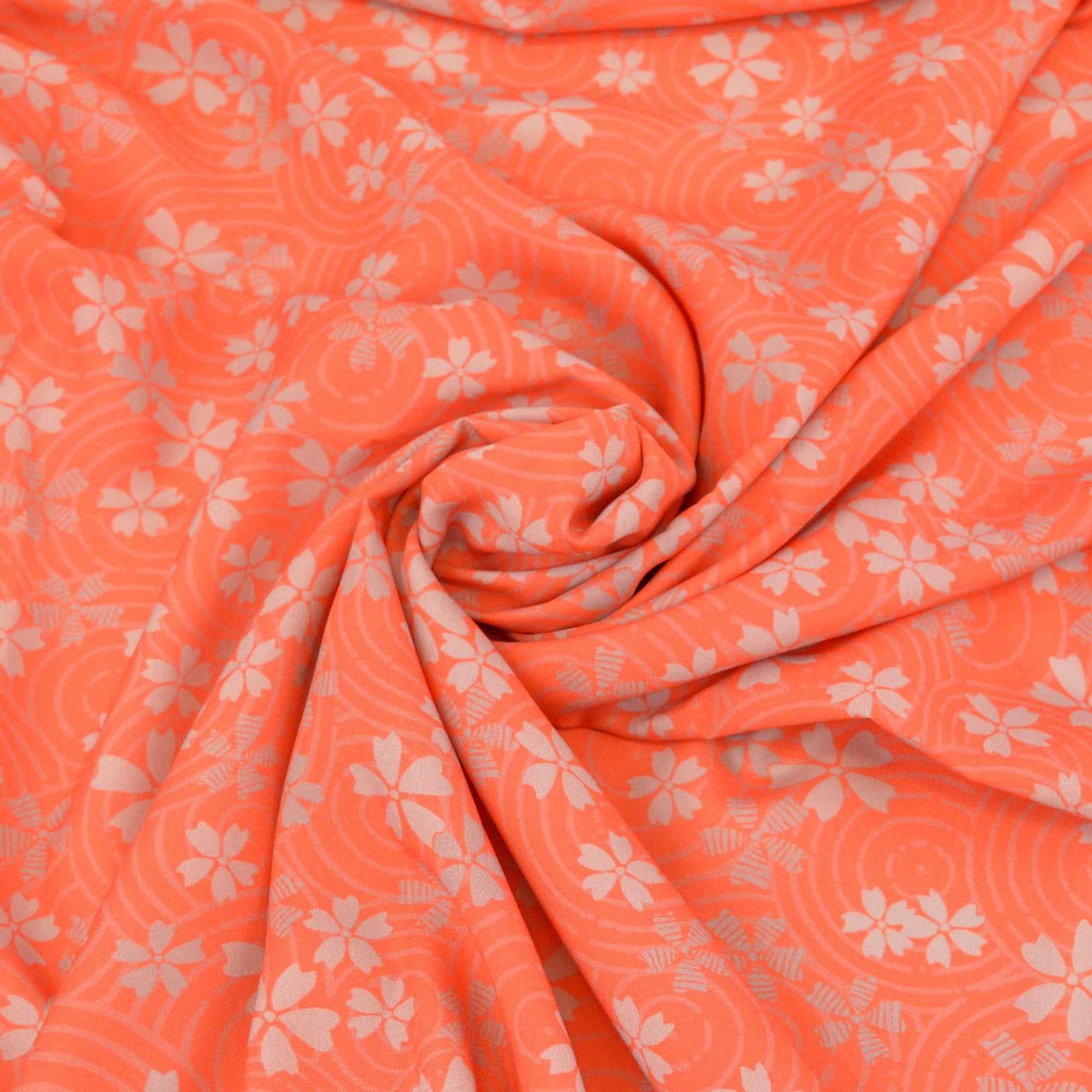 Viskose - Okami - Salmon Blumen - poshpinks