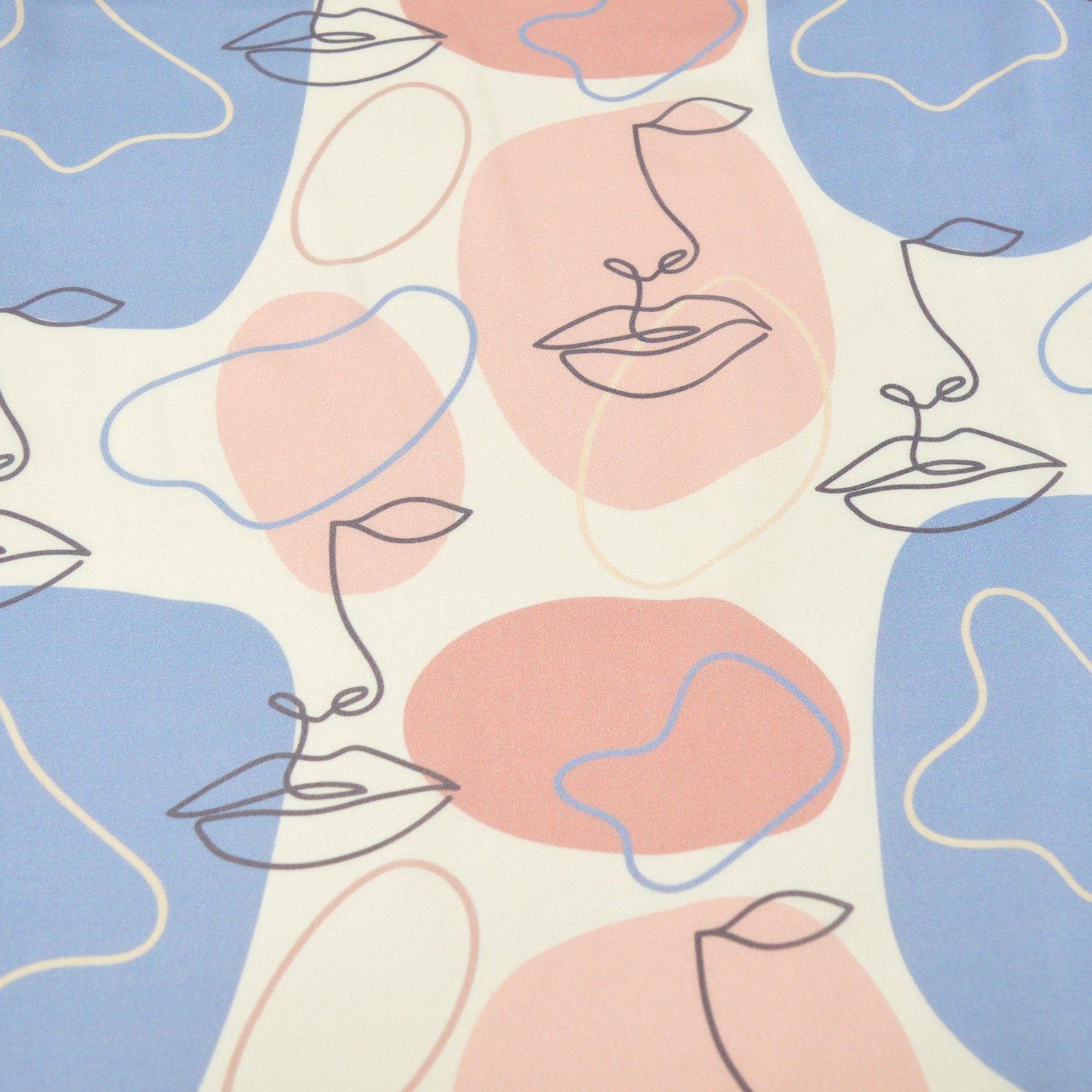 Viskose-Crêpe - Layla - Creme Blau - poshpinks
