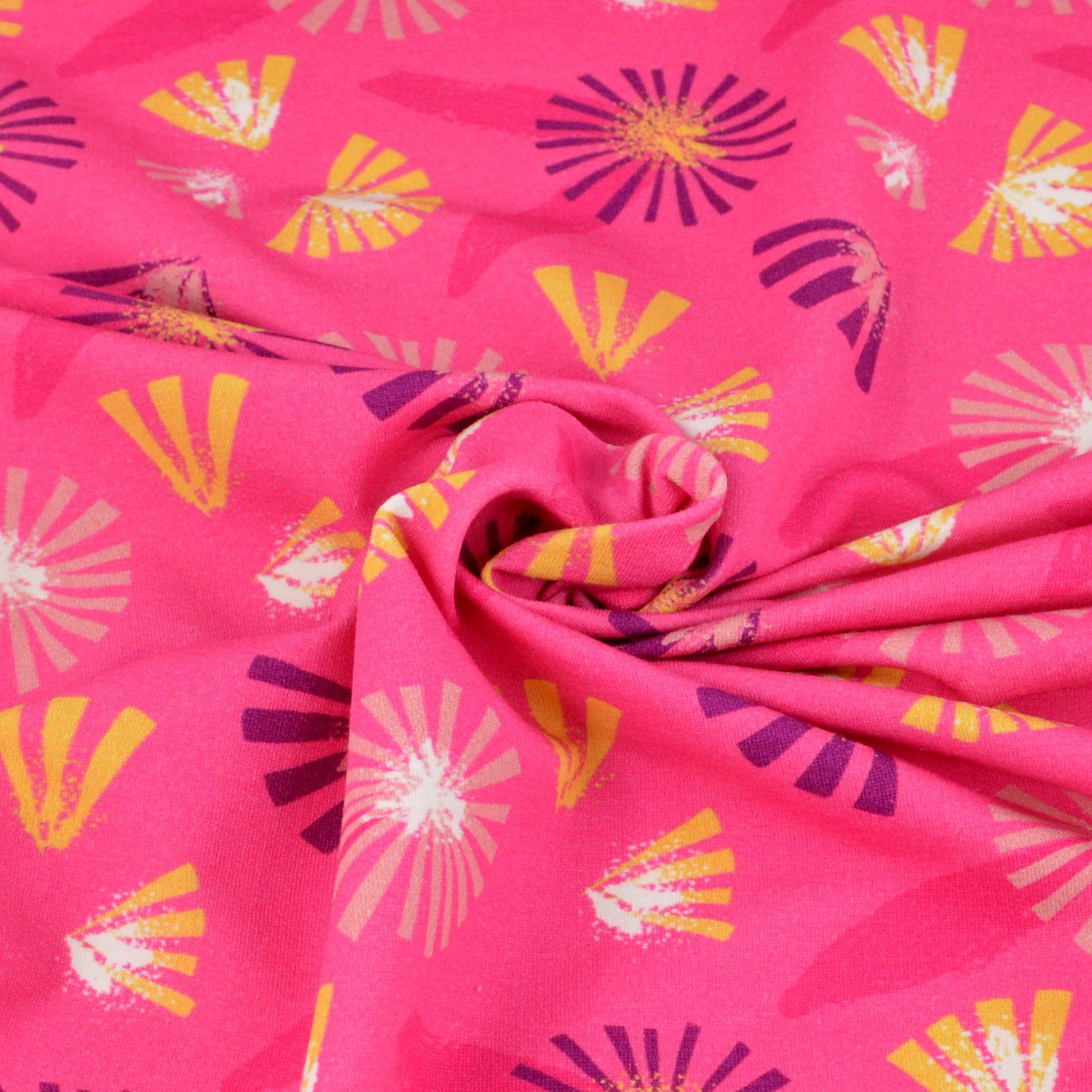 French Terry - Camille - Blumen auf Pink - poshpinks
