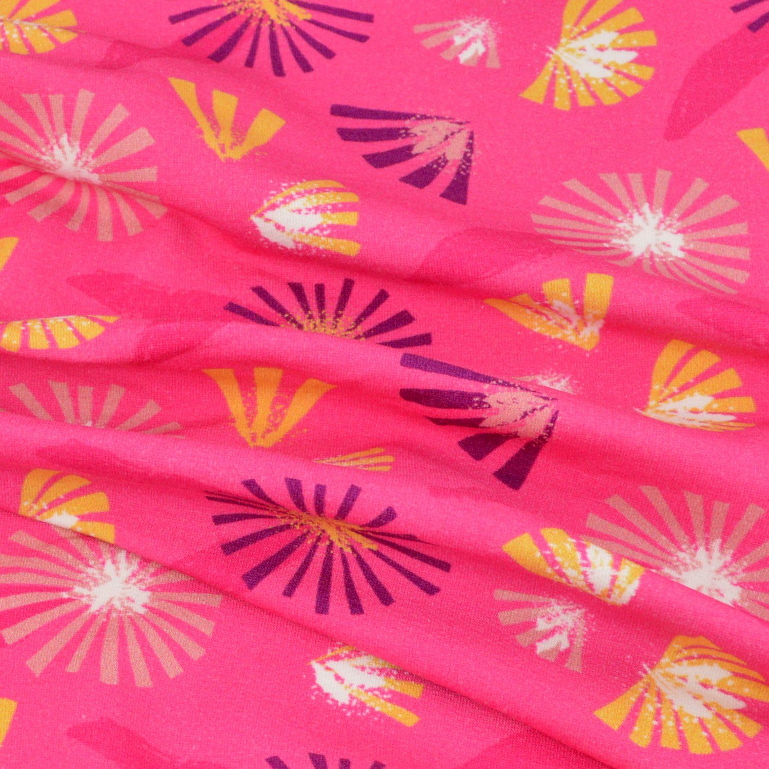 French Terry - Camille - Blumen auf Pink - poshpinks