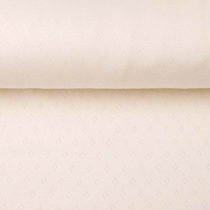 Baumwolljersey Lochstrick-Stoff - Ecru - poshpinks