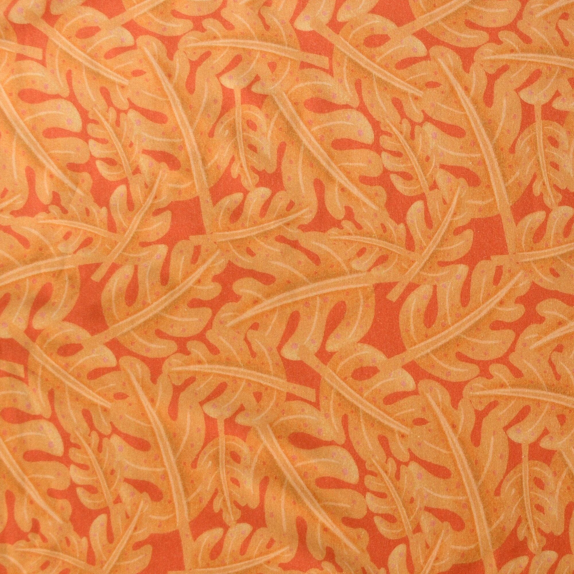Reststück 1,9 m Baumwolljersey - Tropical Dream - Orangengelb Fabric poshpinks
