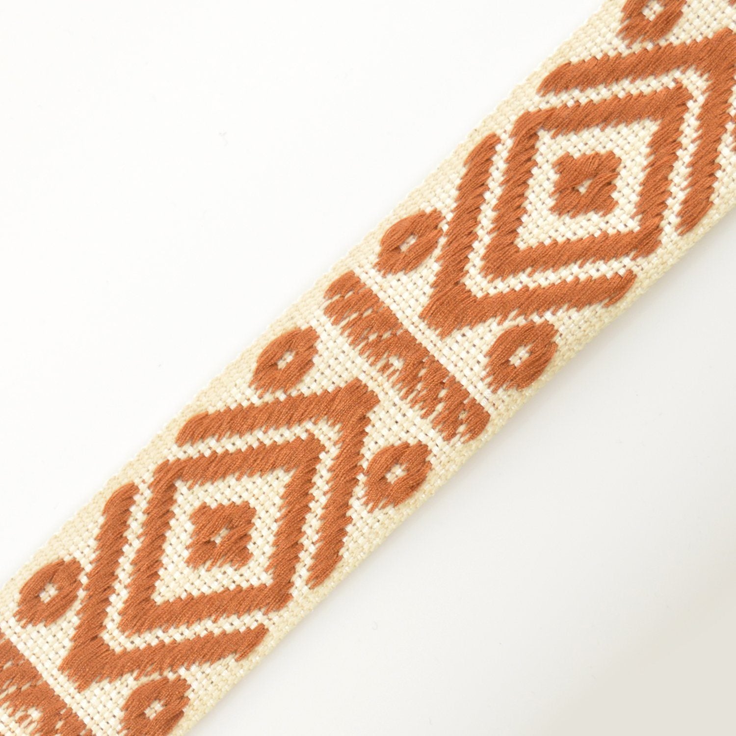 Gurtband - Rhombus & Dots - Ecru/Tabak - 4 Cm - poshpinks