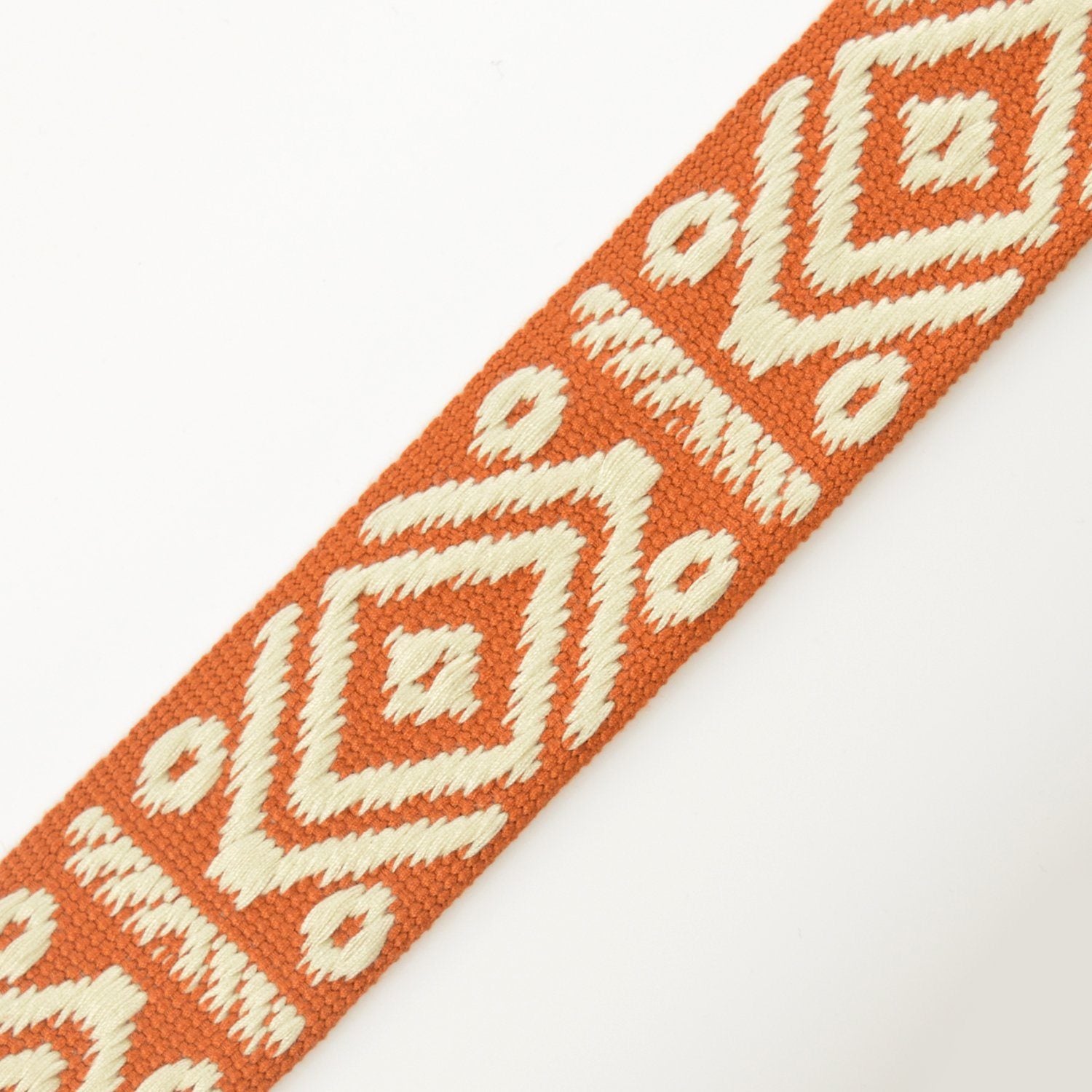 Gurtband - Rhombus & Dots - Zimt/Off White - 4 Cm - poshpinks