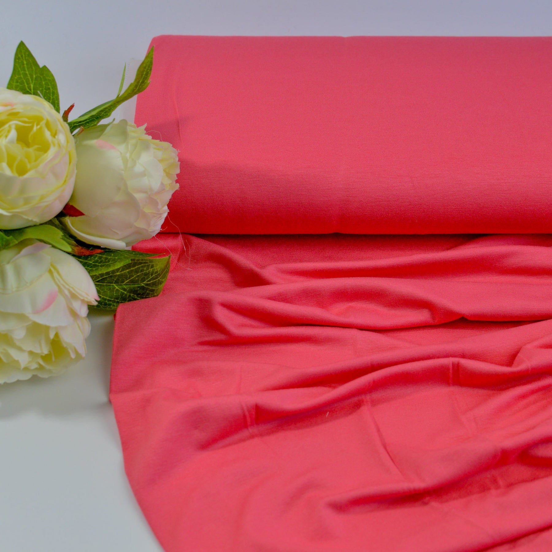 Viskose Jersey Corallen Pink Fabric poshpinks
