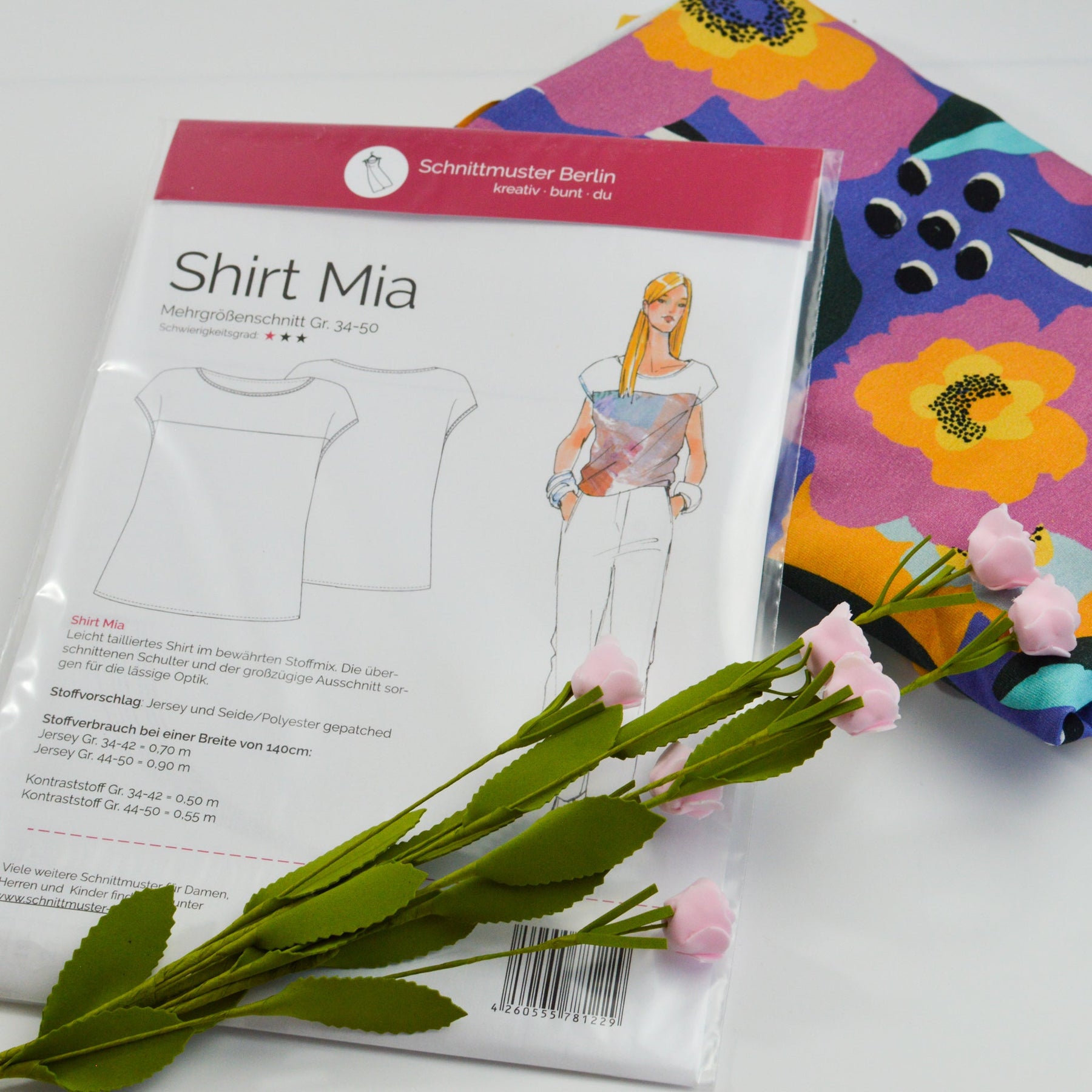 Papierschnittmuster von Schnittmuster Berlin - Shirt Mia Stück poshpinks