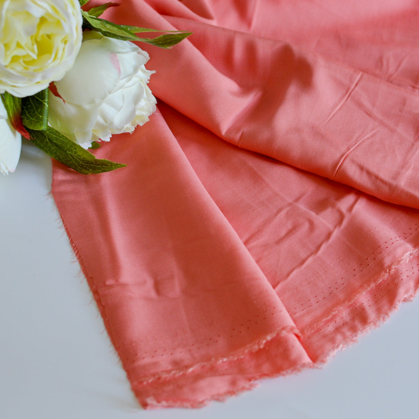 Viskose - coral Fabric poshpinks