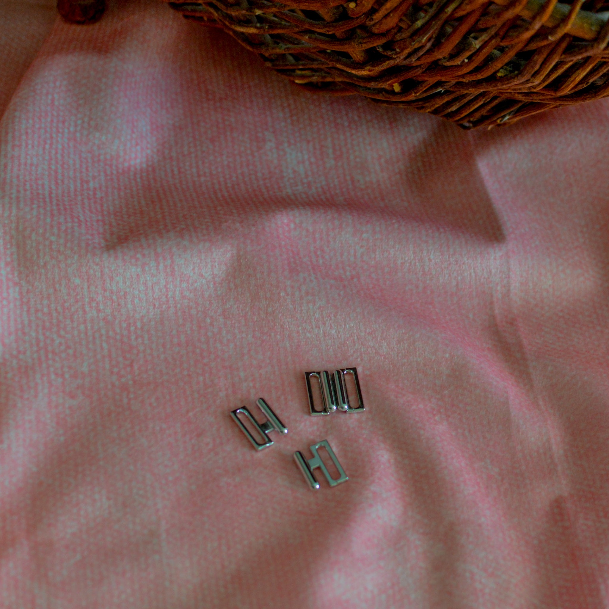 Bikiniverschluß metall 14 mm Pearls poshpinks