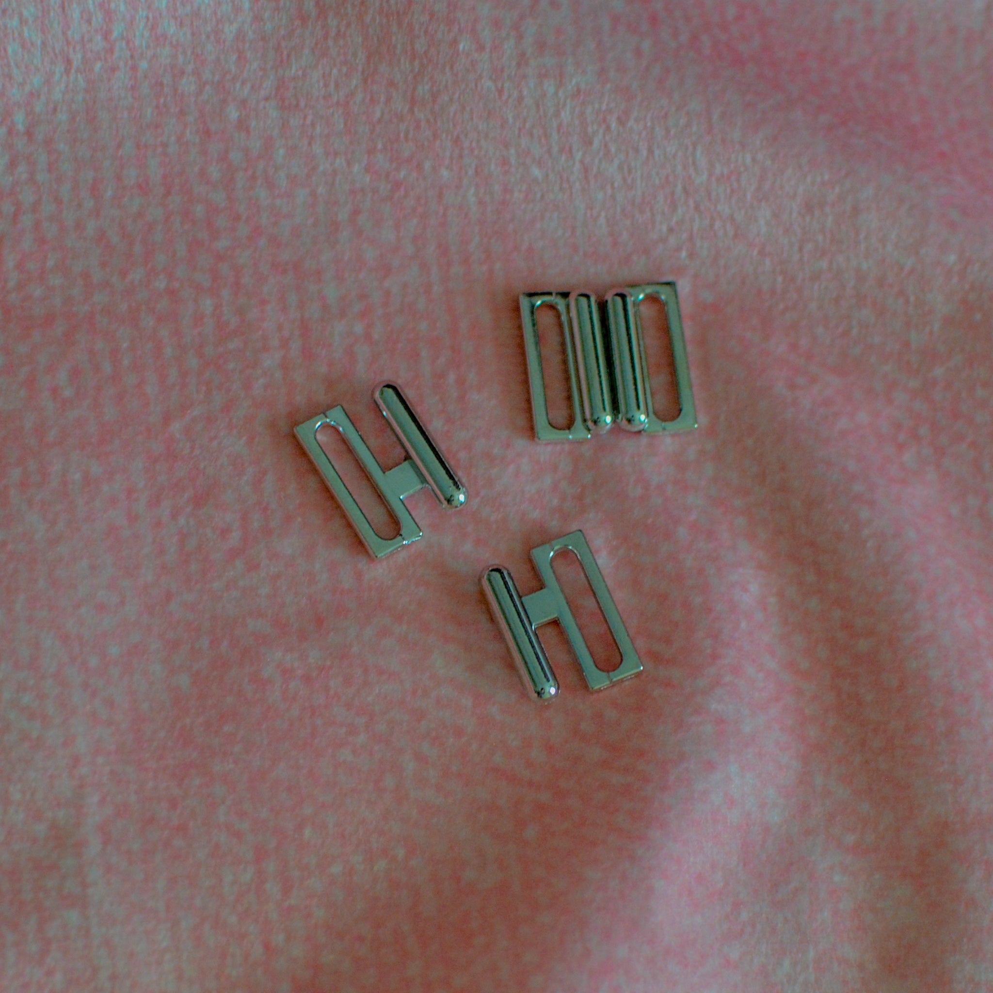 Bikiniverschluß metall 14 mm Pearls poshpinks