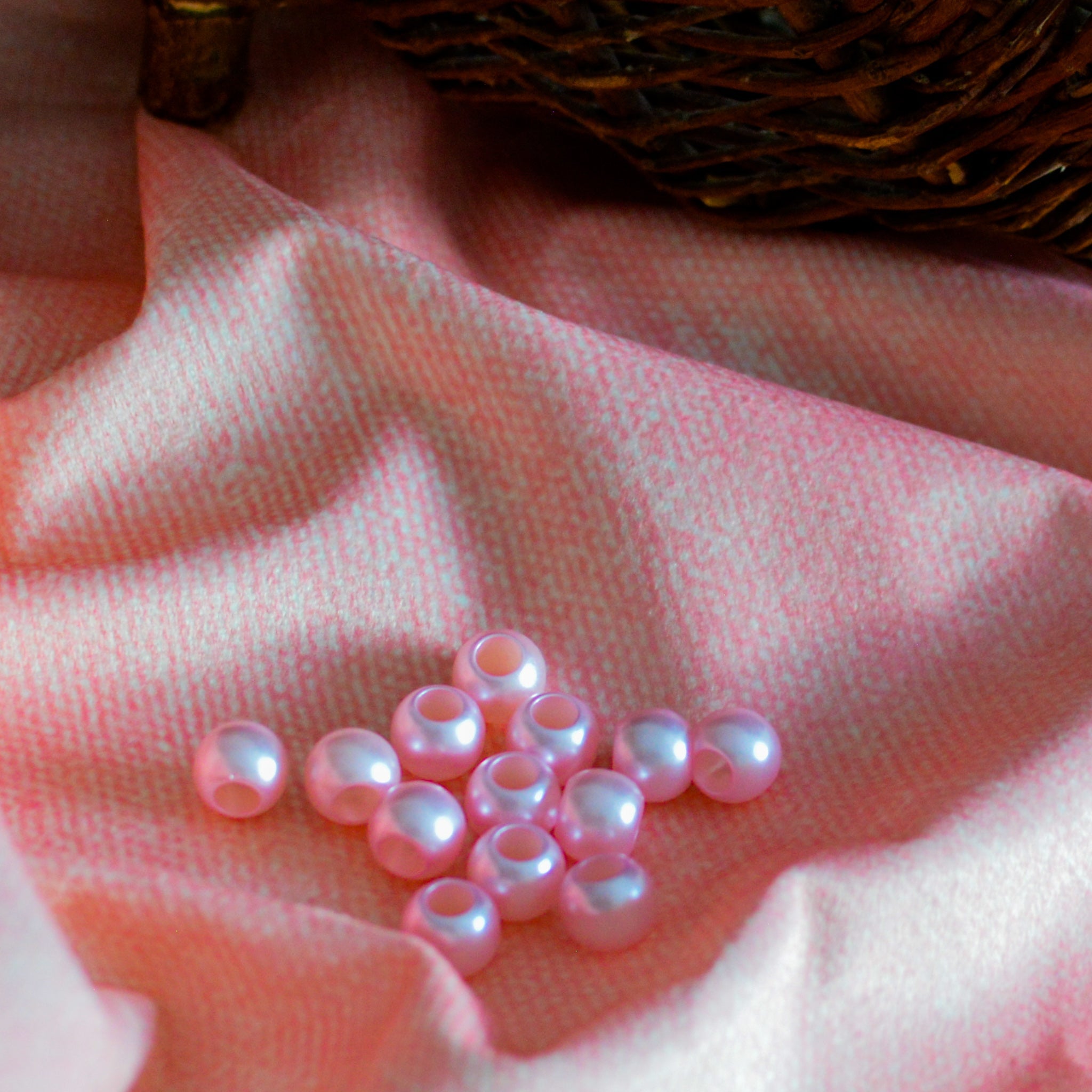 Großlochperlen 14x11 mm perlmutt rosa leicht glänzend Pearls poshpinks