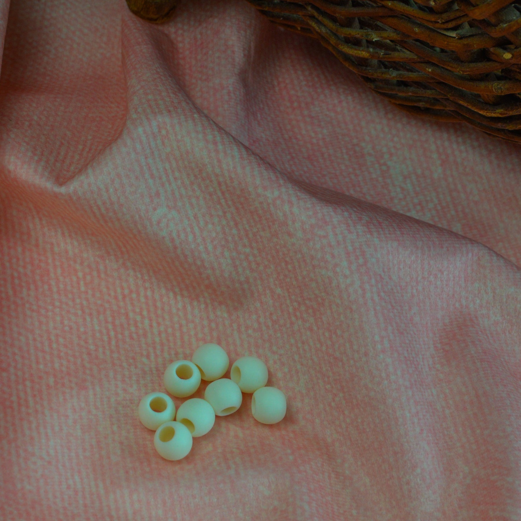 Großlochperlen 10x12 mm matt creme weiß Pearls poshpinks