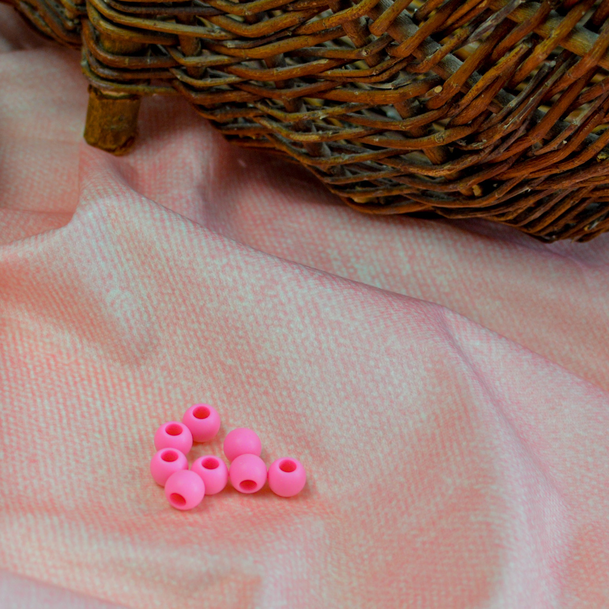 Großlochperlen 10x12 mm matt pink Pearls poshpinks