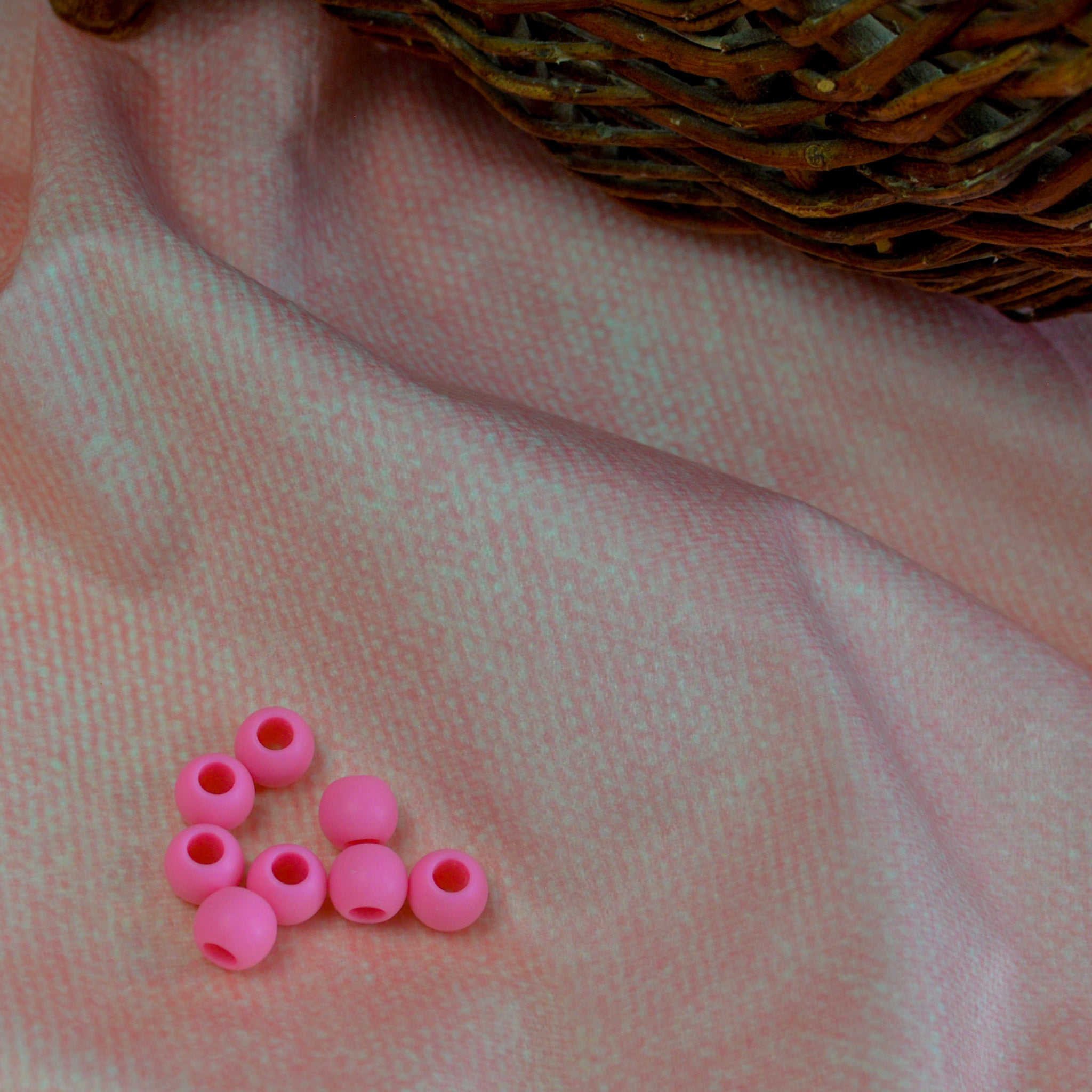 Großlochperlen 10x12 mm matt pink Pearls poshpinks