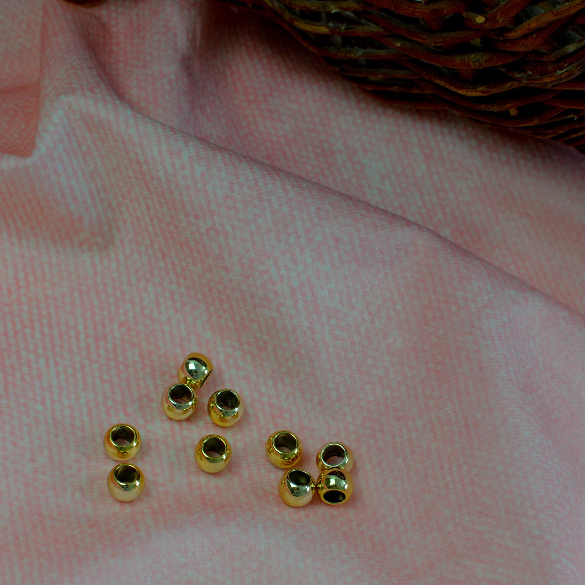 Großlochperlen 8x10 mm metallic Gold Pearls poshpinks