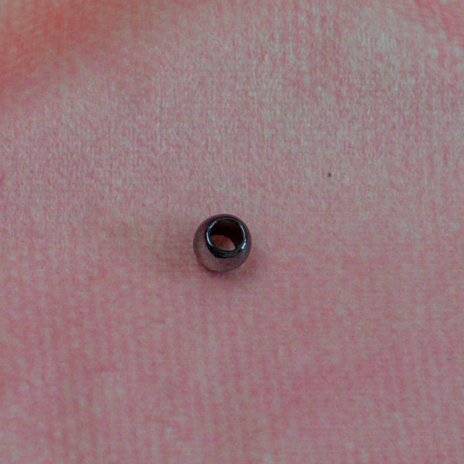 Großlochperlen 8x10 mm metallic Schwarz Nickel Pearls poshpinks