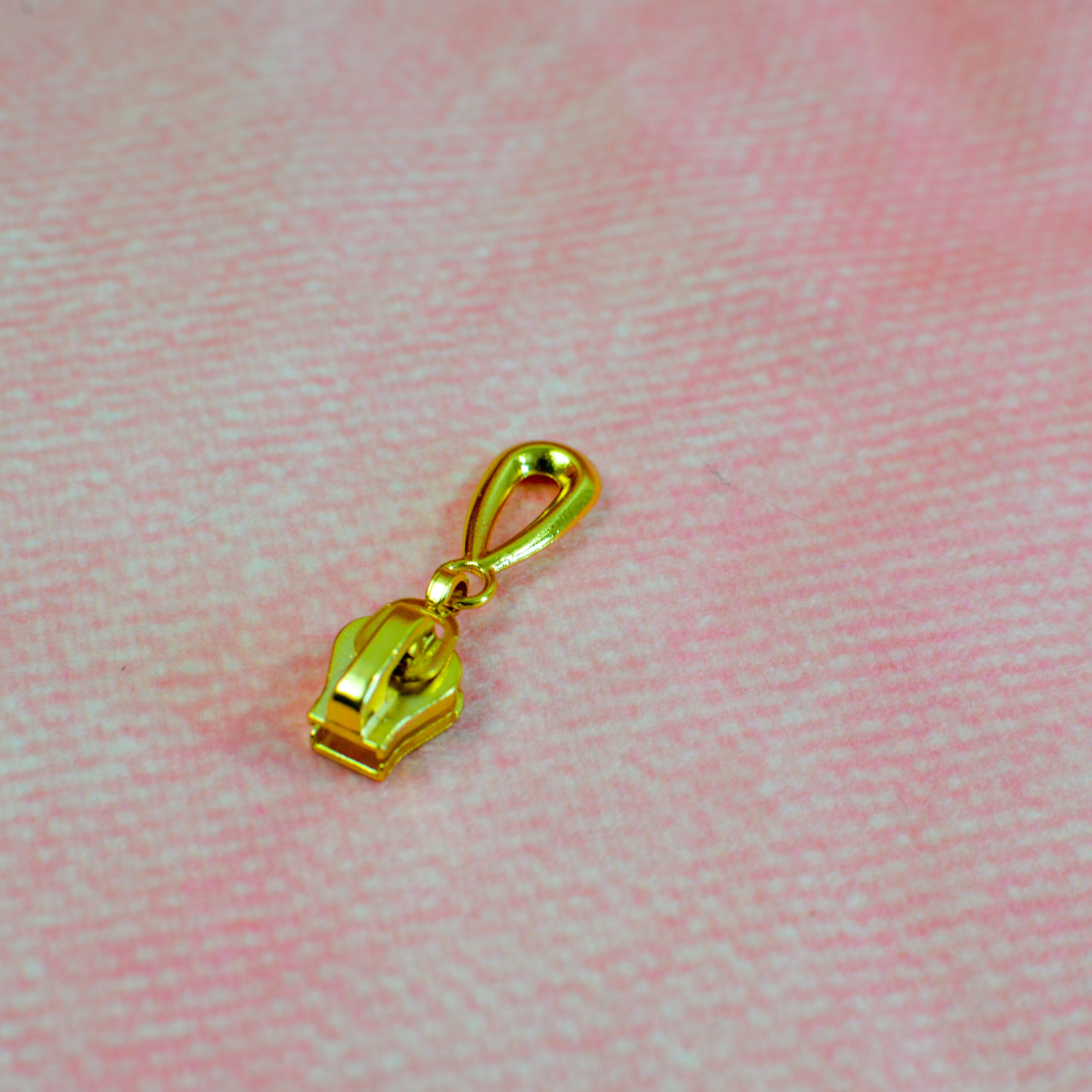 Zipper/Schieber für Endlosreißverschluss Tropfen gold metallic Stück poshpinks