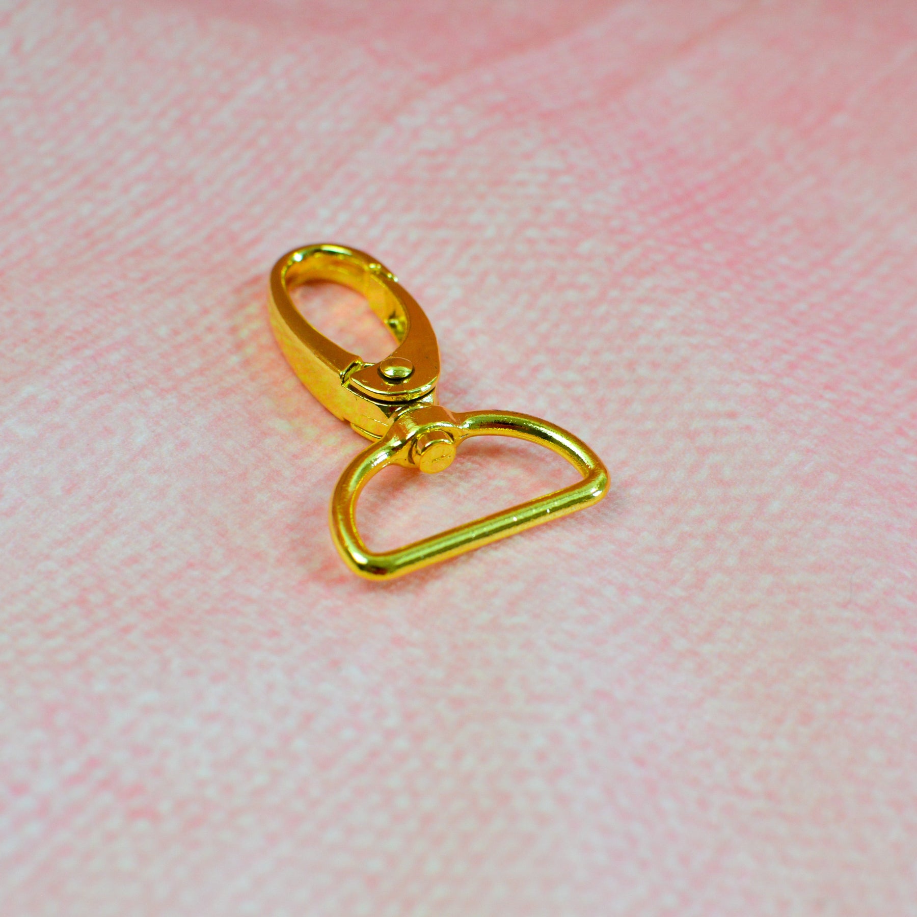 Karabinerhaken 25 mm gold Stück poshpinks