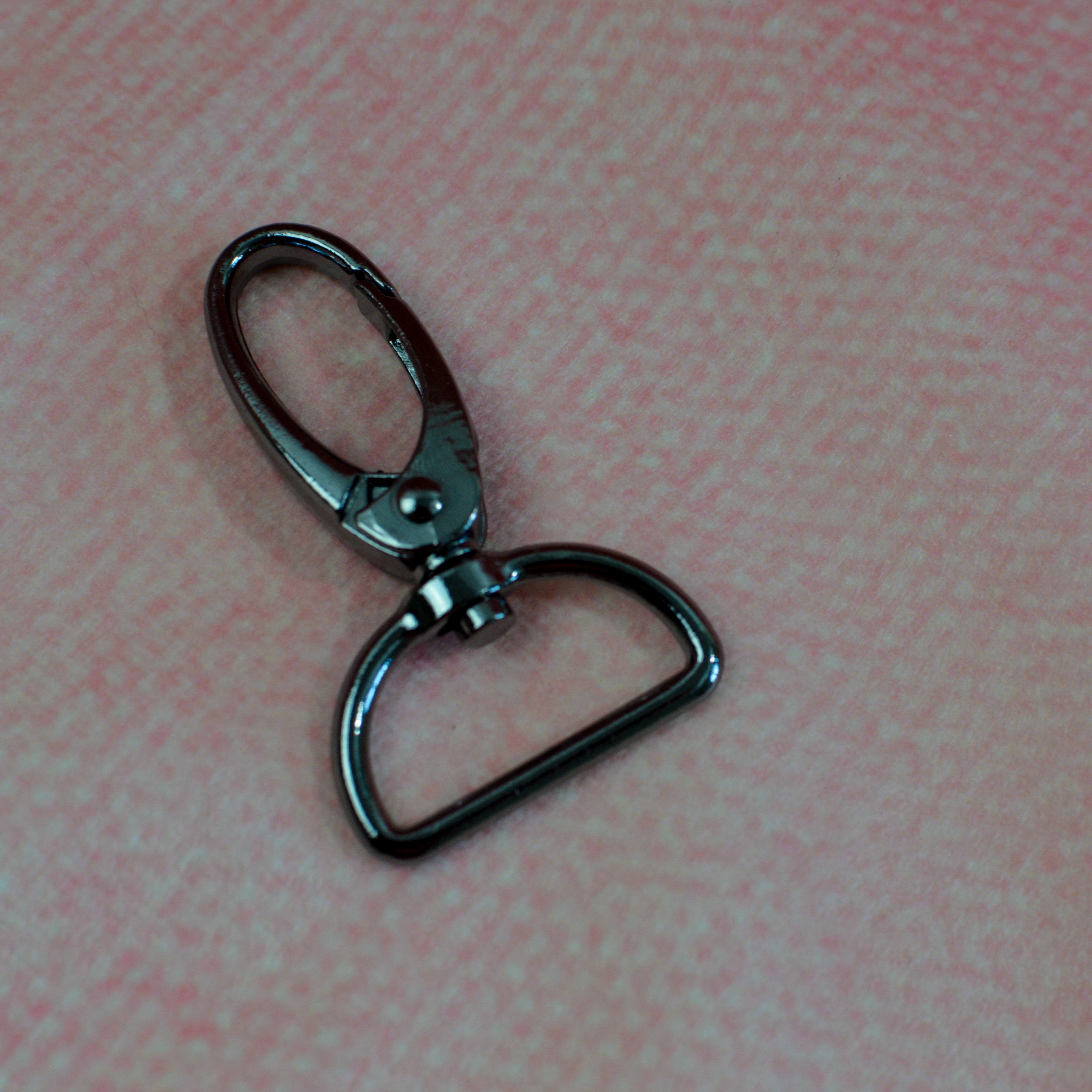 Karabinerhaken 25 mm schwarz metallic Stück poshpinks