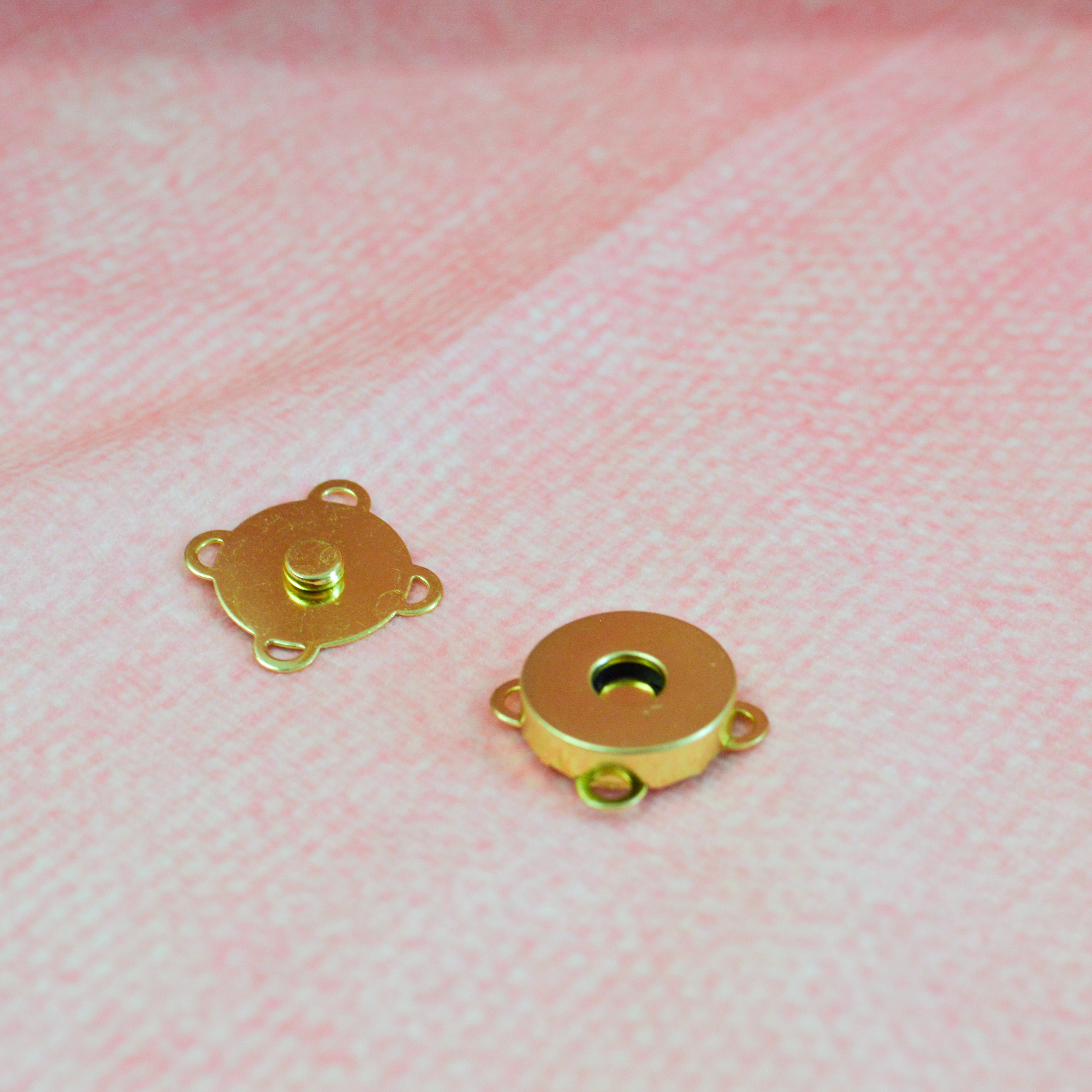 Magnetverschluß rund Gold 18 mm Stück poshpinks