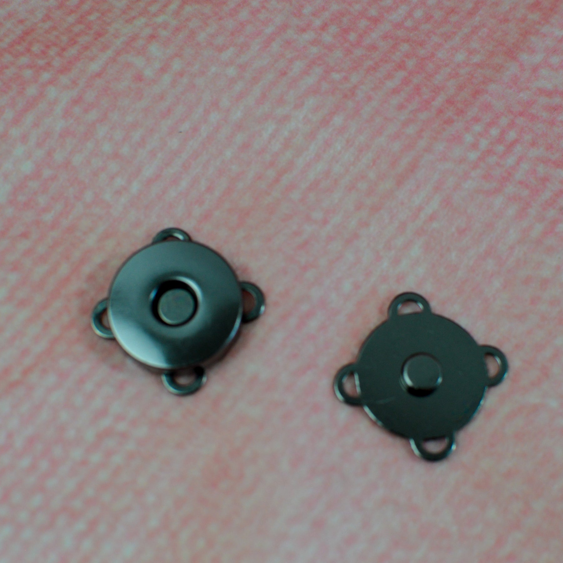 Magnetverschluß rund Schwarz metallic 18 mm Stück poshpinks