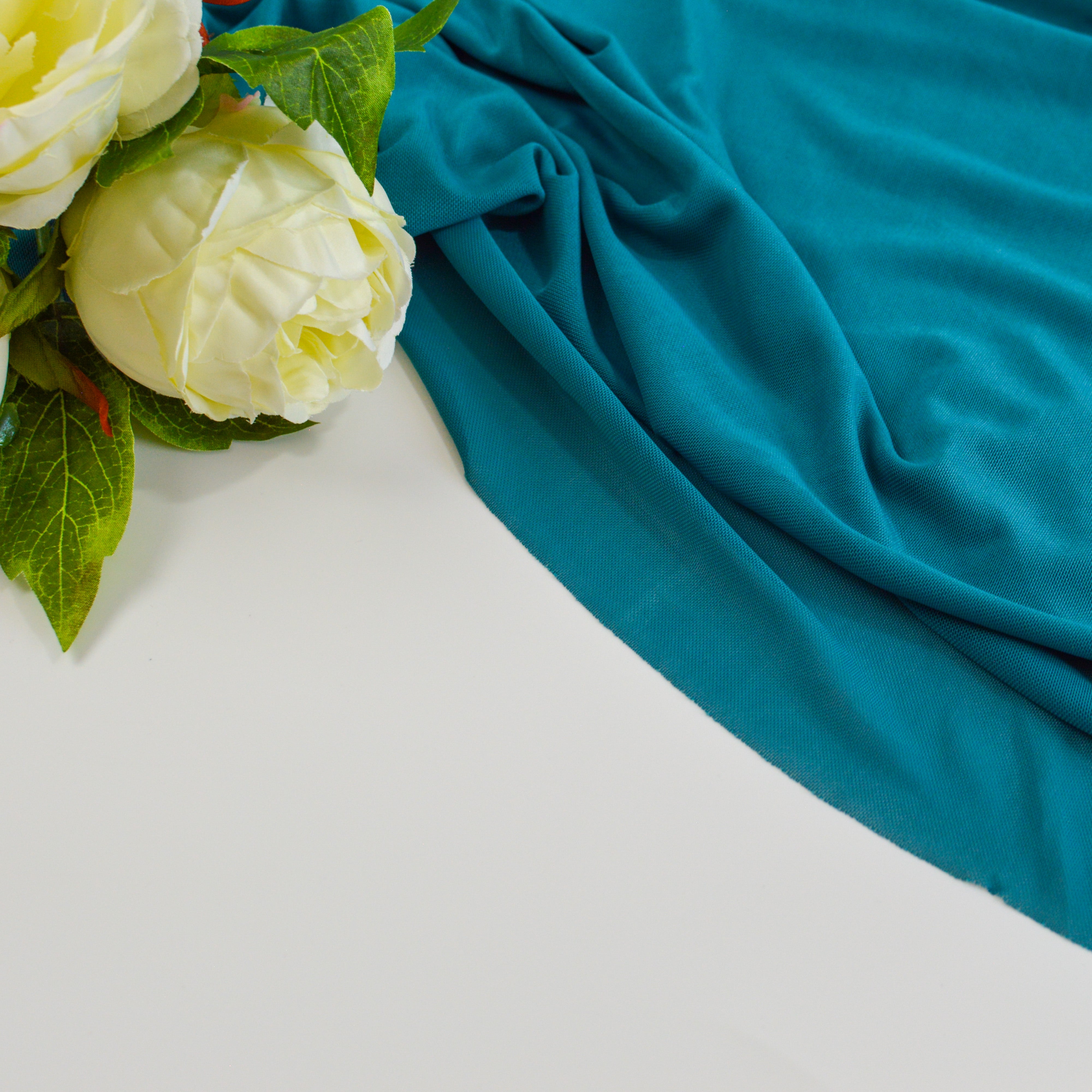 Lycra mesh dunkelpetrol Fabric poshpinks