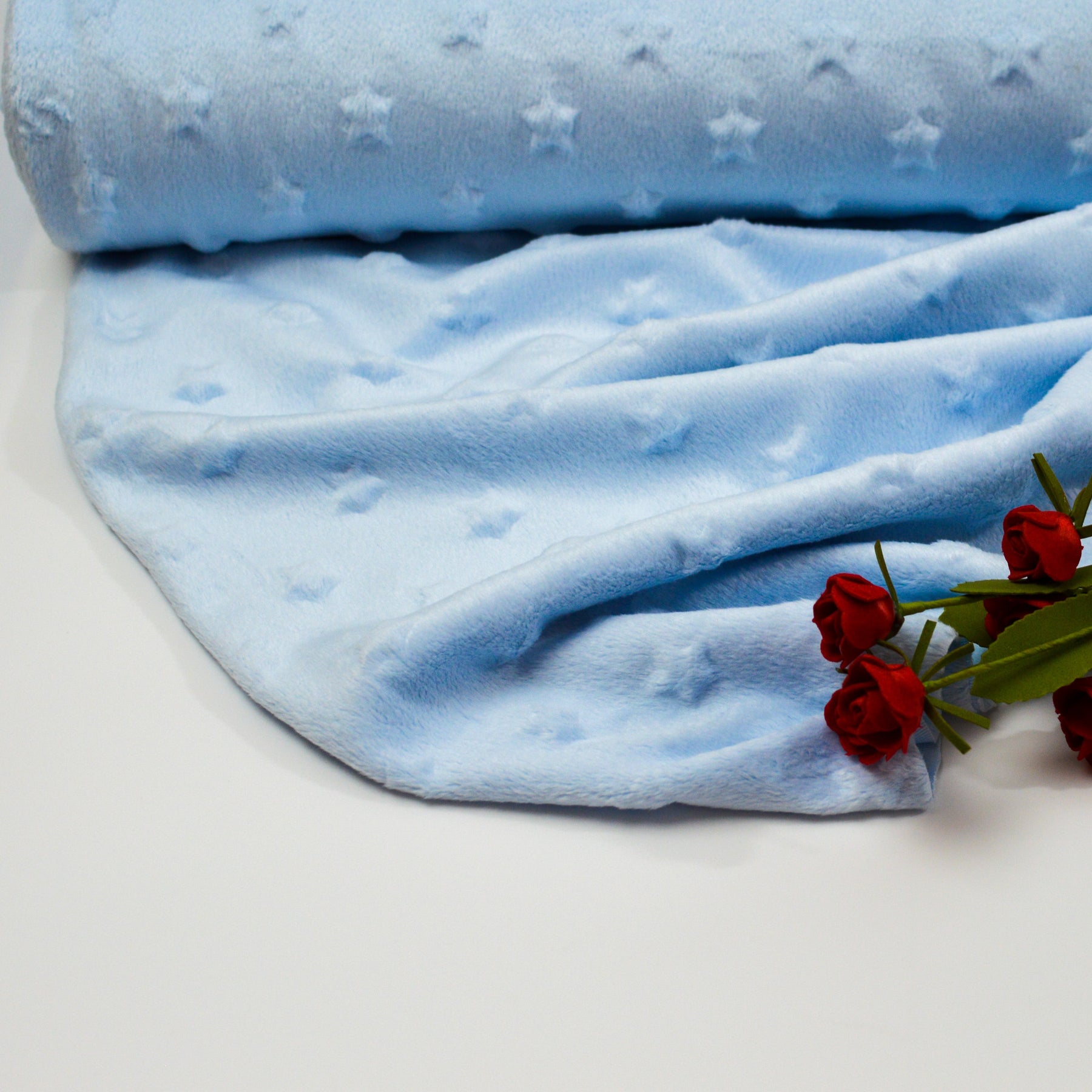 Minky Fleece mit Sterne hellblau Fabric poshpinks