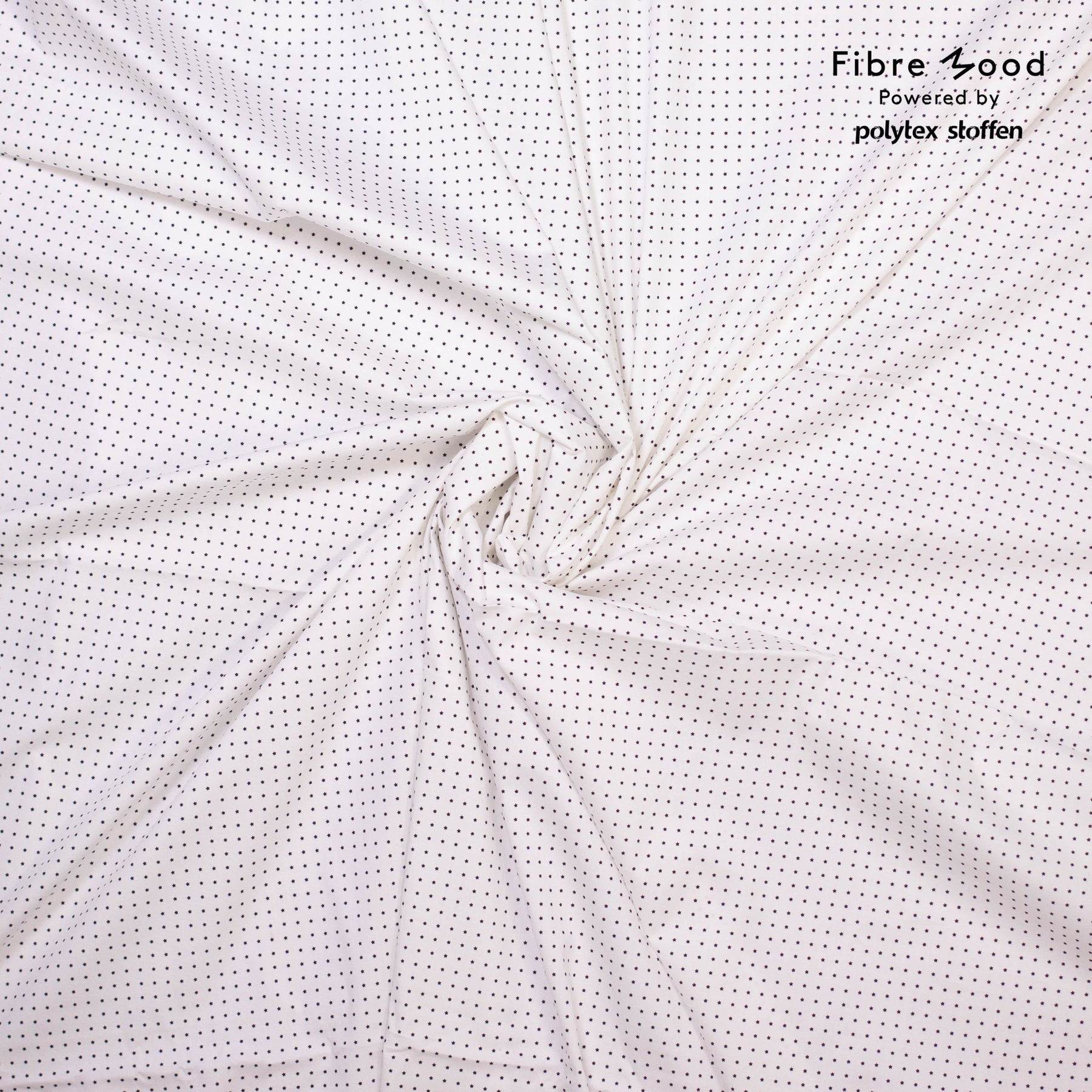 Baumwollstoff - Weiß mit schwarzen Sternen - Fibre Mood - poshpinks