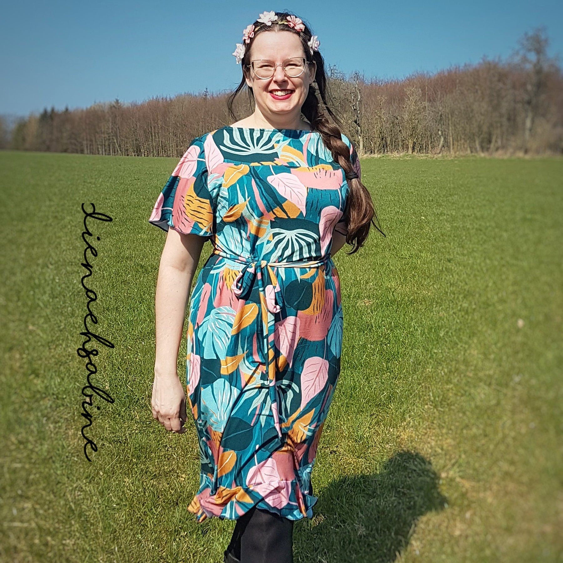 Viskose Jersey - Ambrosia Große Blätter - poshpinks