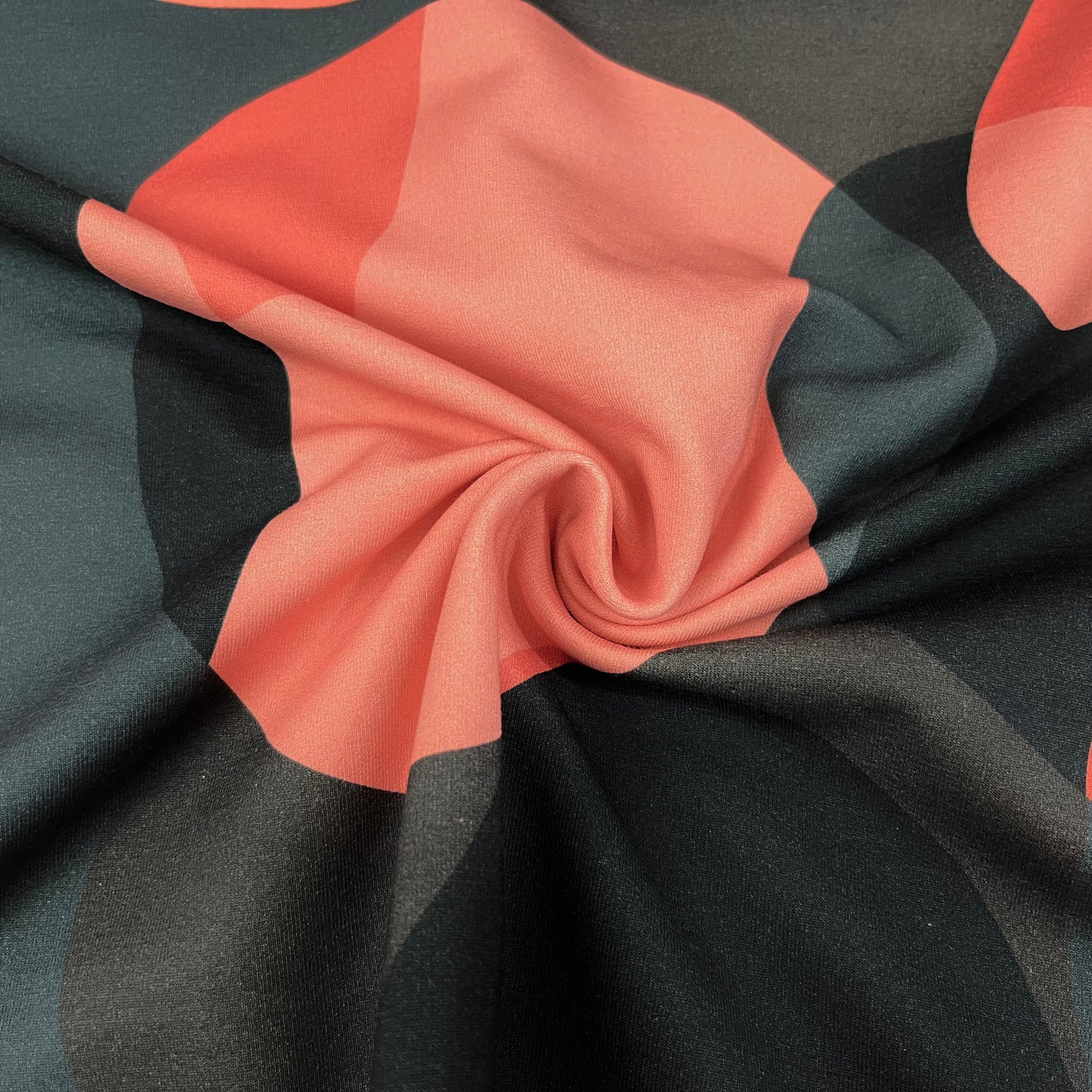 Soft Touch French Terry - Aurora - Dark Coral Rose Fabric poshpinks