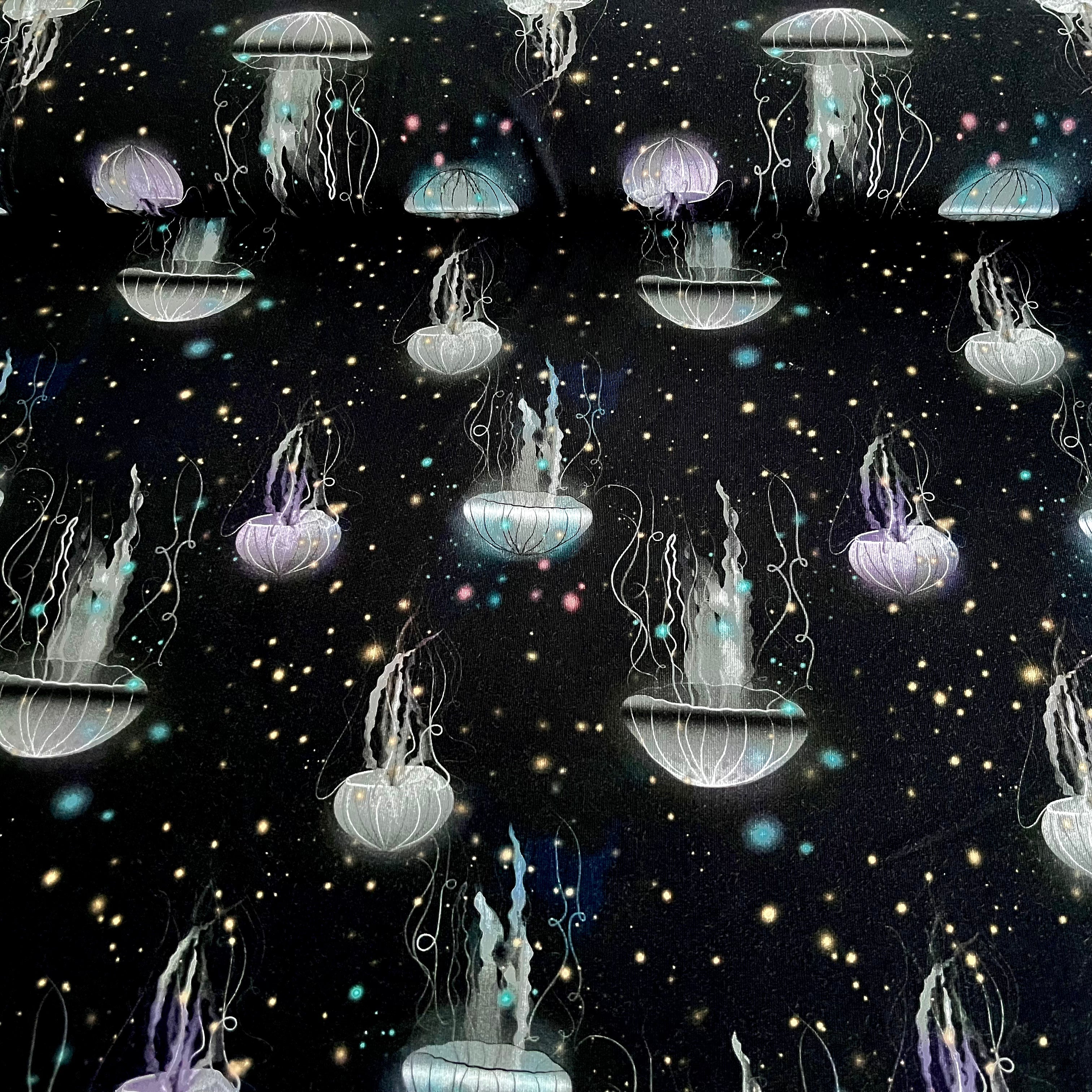 Soft Touch French Terry - Maneter Pale Quallen Fabric poshpinks