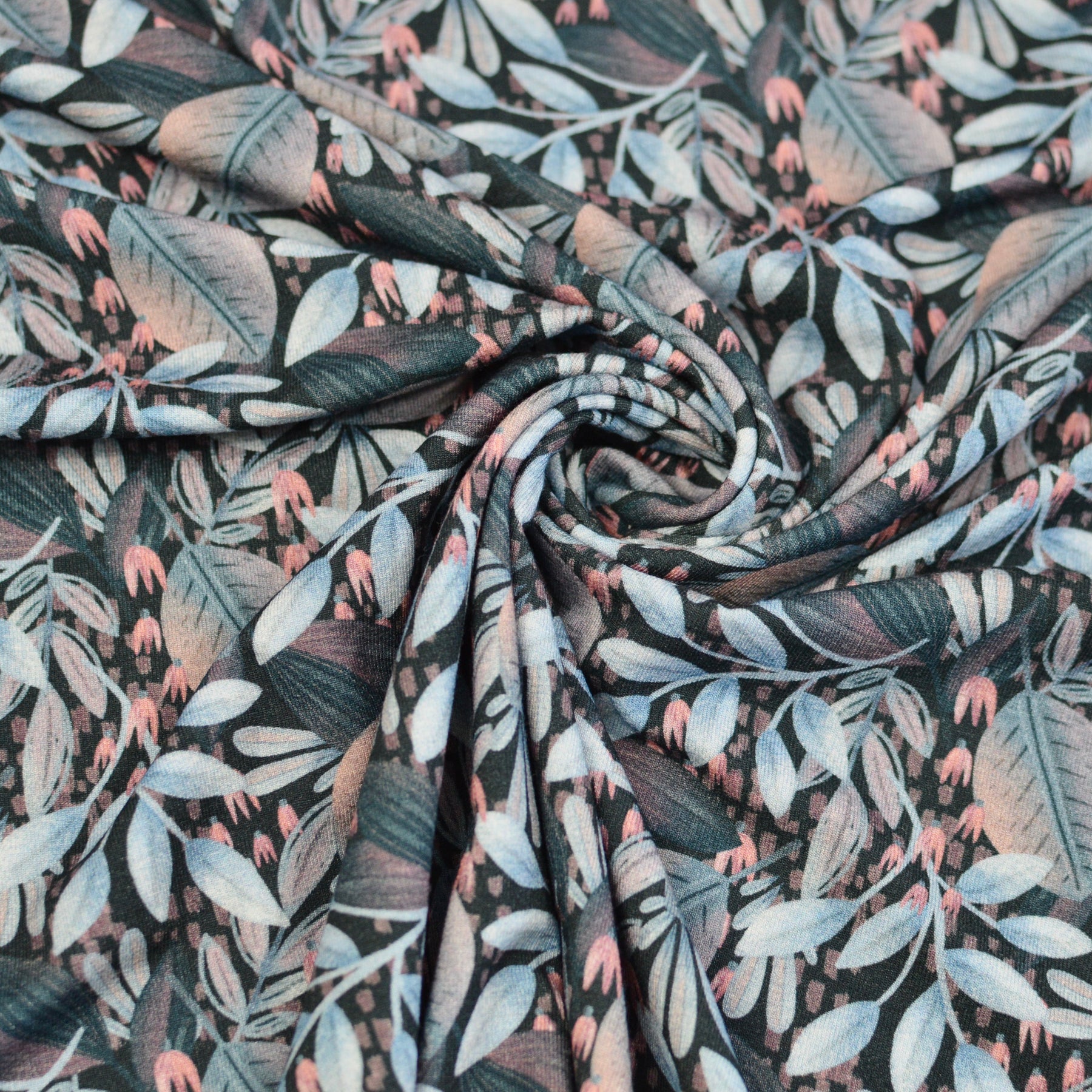Viskose Jersey - Aubrac Blätterregen Fabric poshpinks