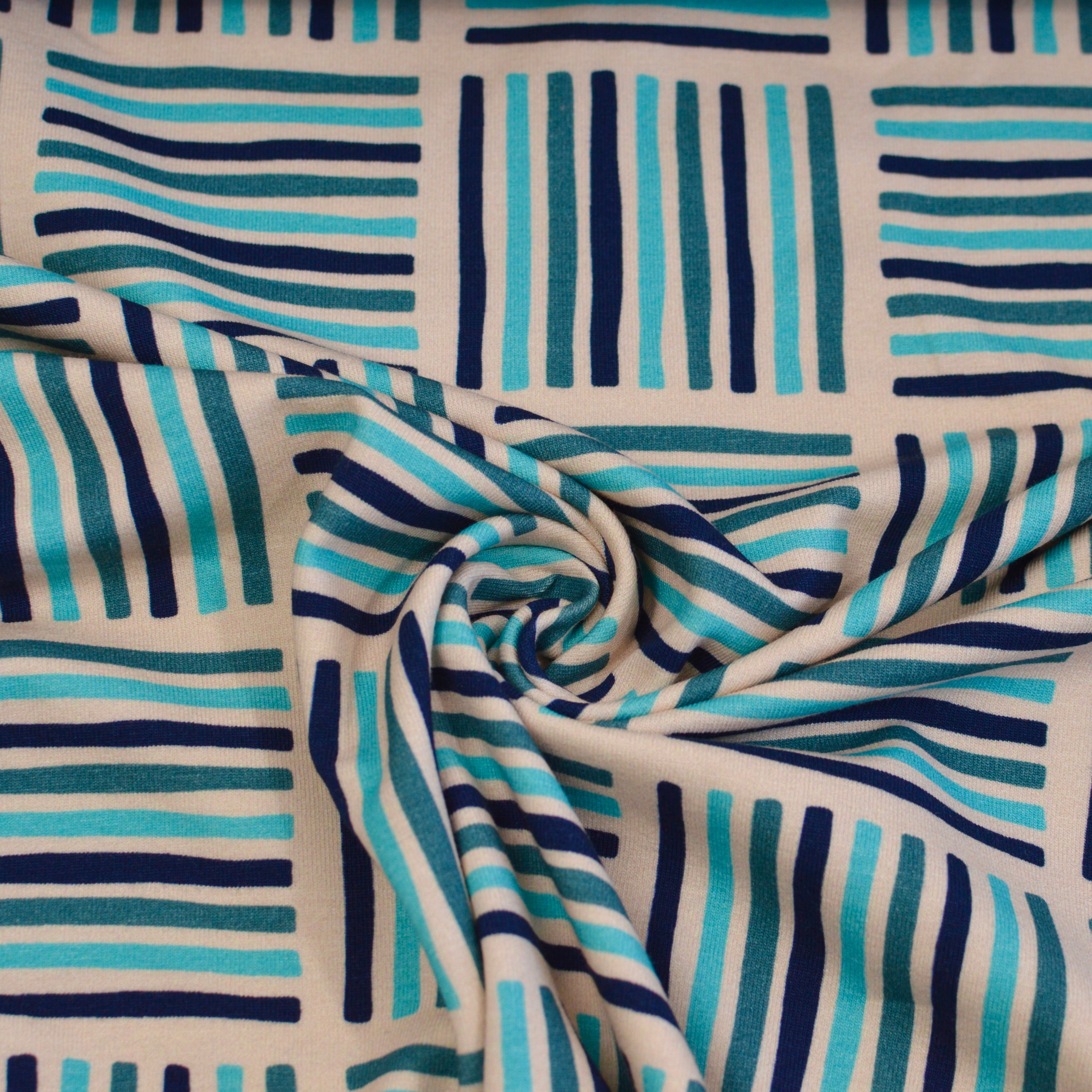 Baumwolljersey - Aurora - stripes blue Fabric poshpinks