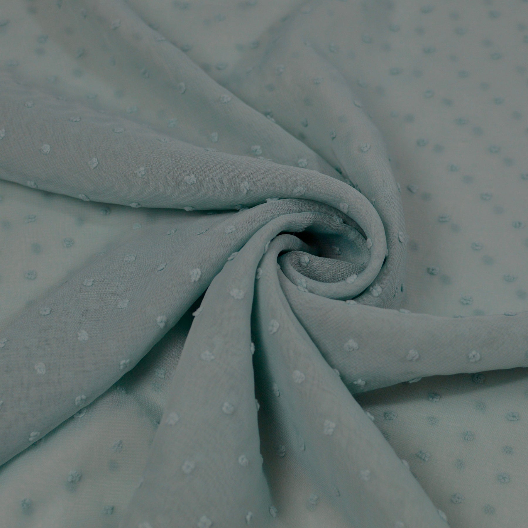 Chiffon mit 3 D Polka Dots - Mint Fabric poshpinks
