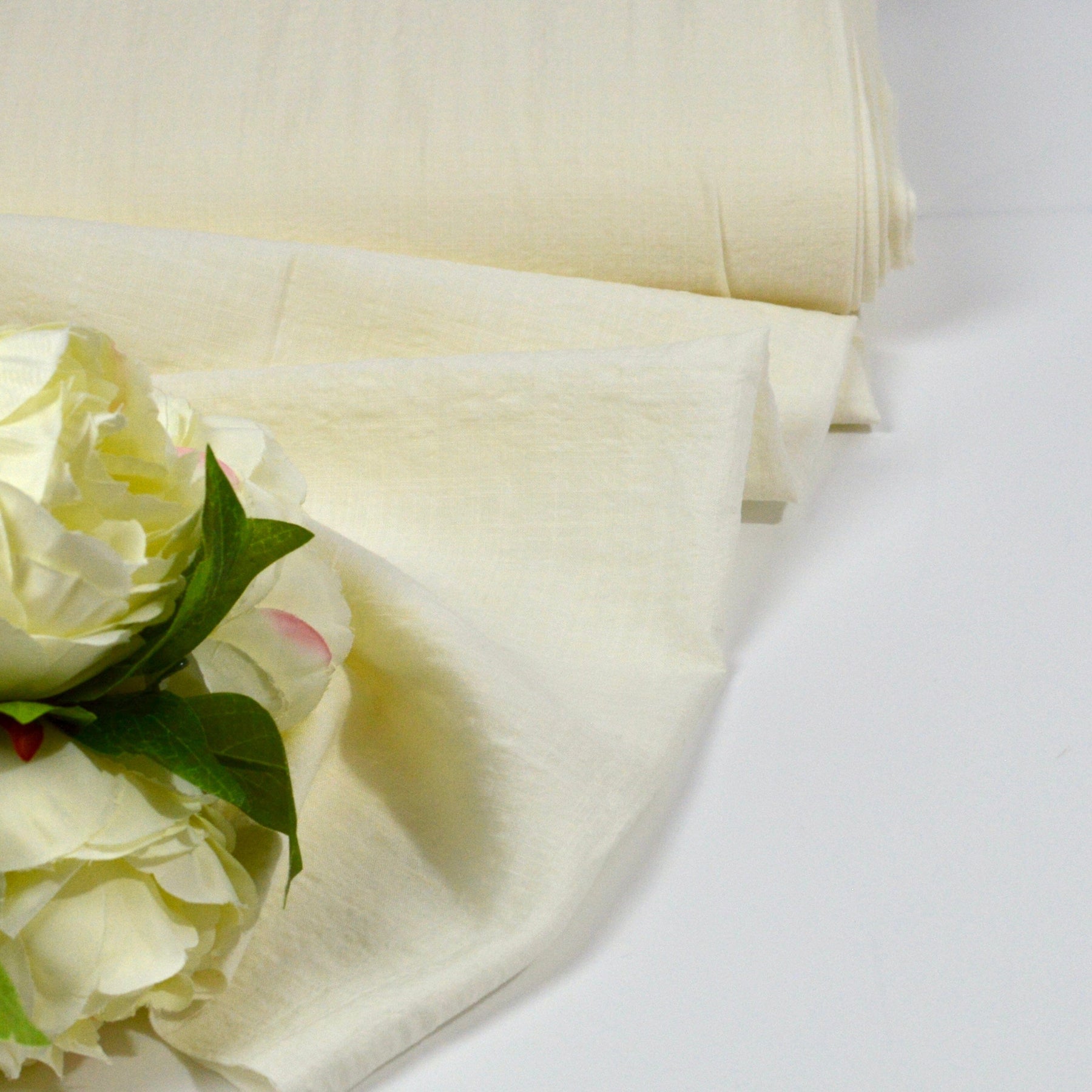 Viskosemix in Leinenoptik Creme Fabric poshpinks
