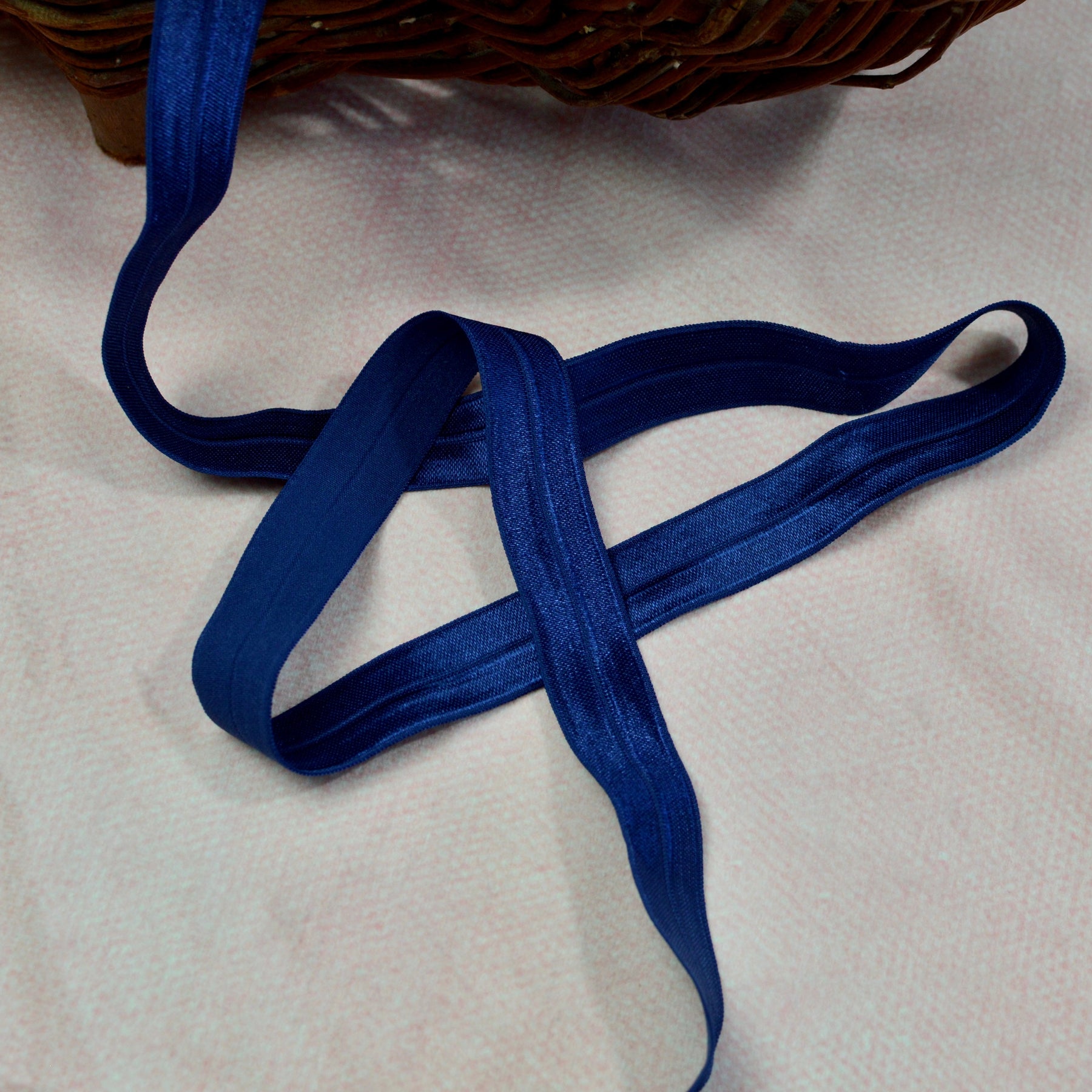 Faltgummi / Falzgummi / elastisches Einfassband 20m dunkelblau Fabric poshpinks
