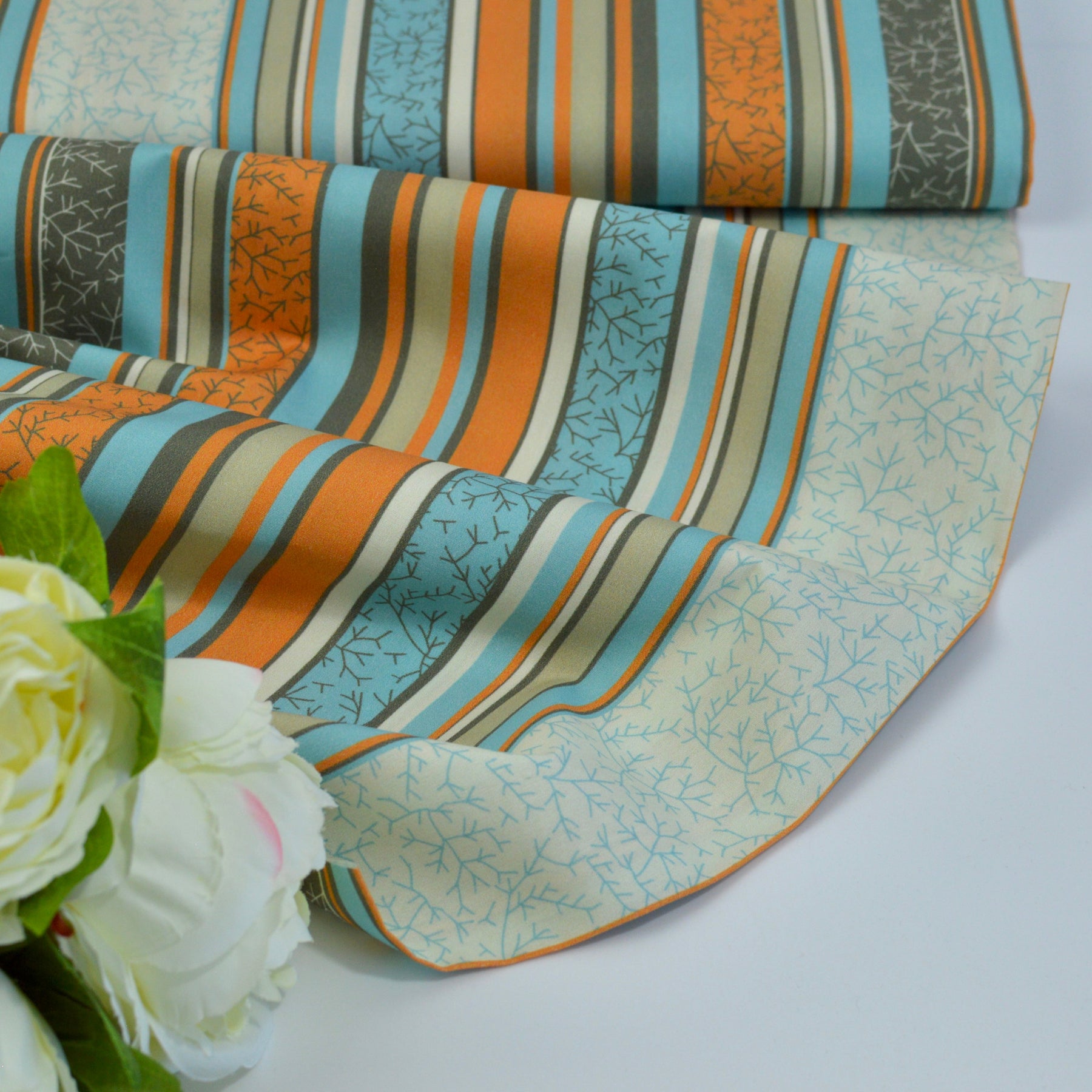 Baumwoll Popeline - Hilla stripes mix Fabric poshpinks