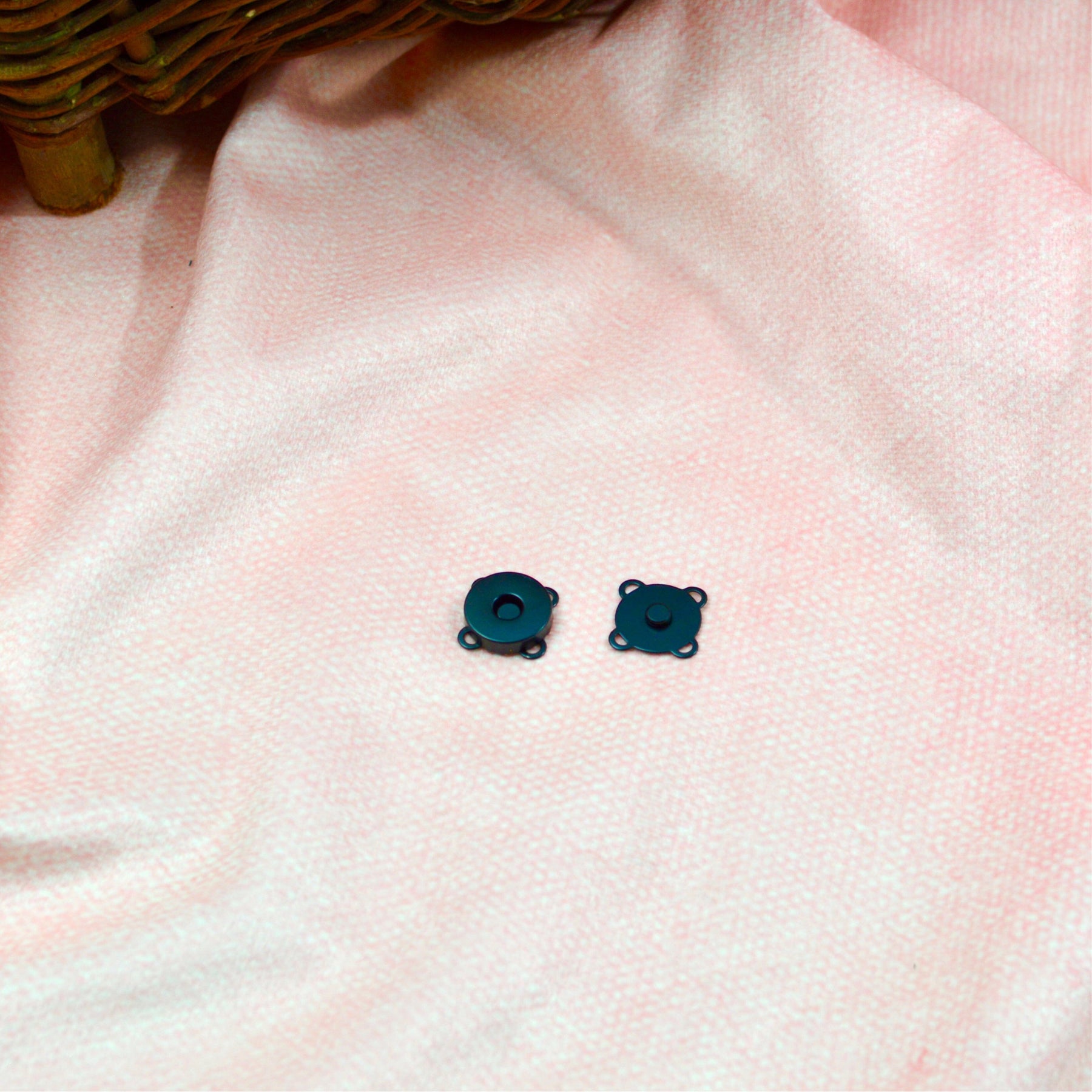 Magnetverschluß rund Schwarz matt 18 mm Stück poshpinks
