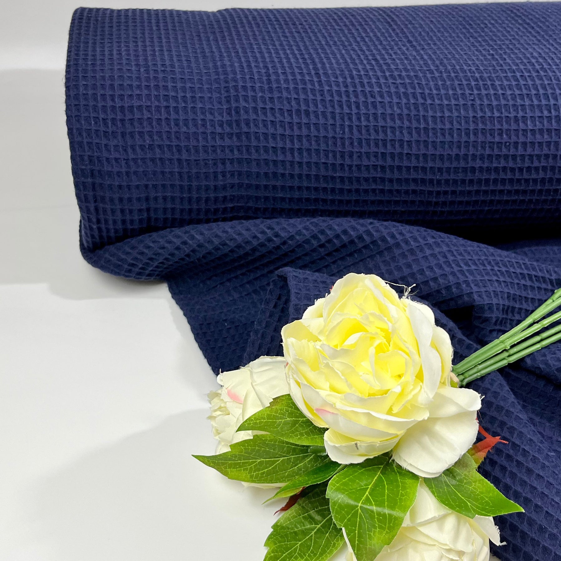 Waffelstoff Navy blau Fabric poshpinks