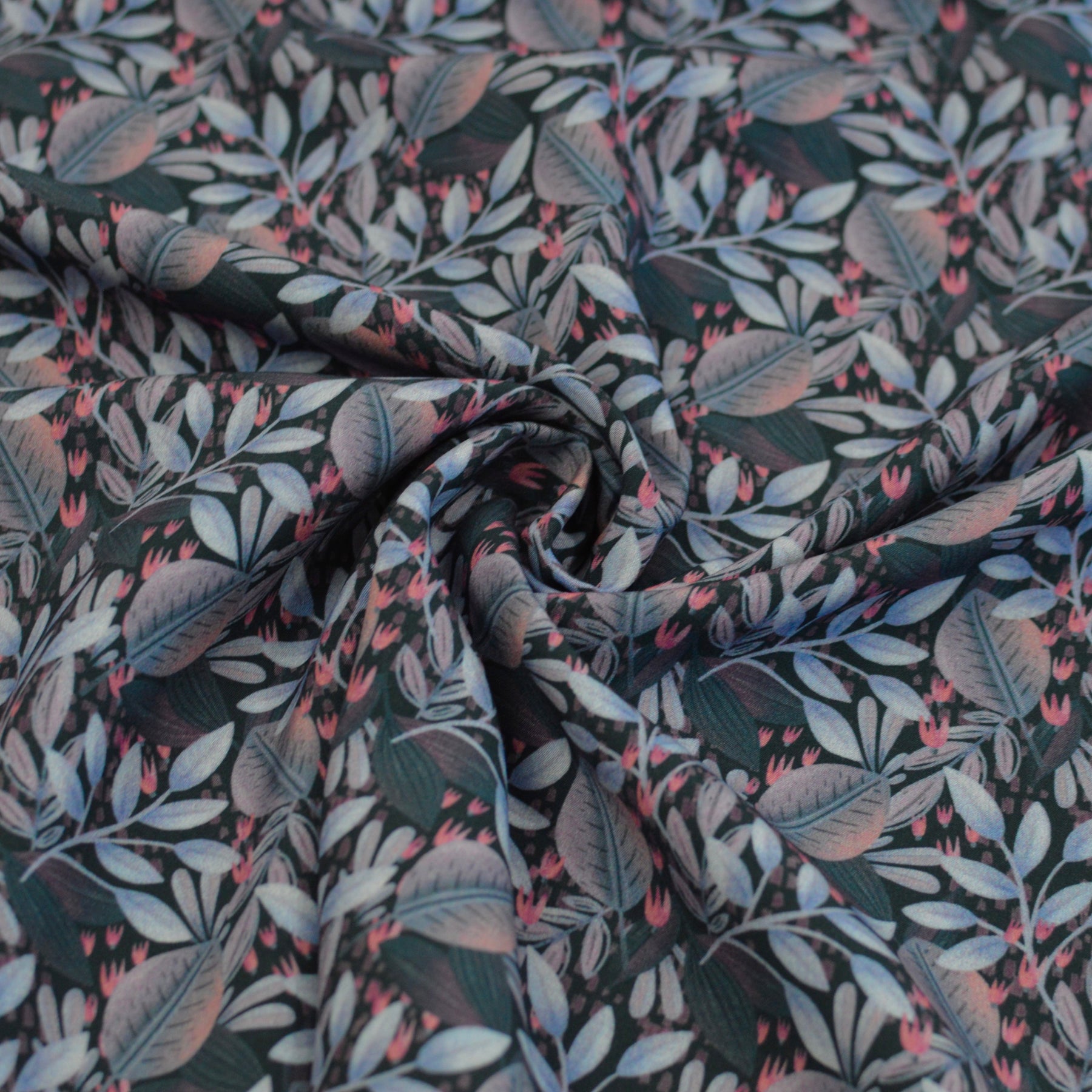 Viskose - Aubrac Blätterregen Fabric poshpinks