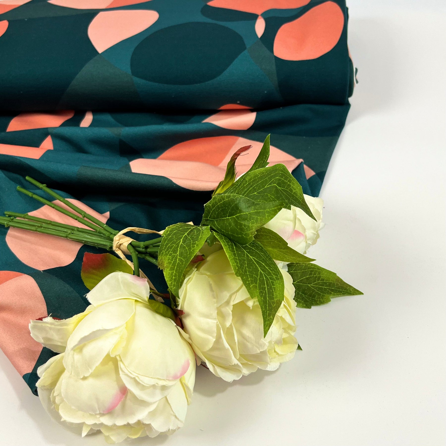 Soft Touch French Terry - Aurora - Dark Coral Rose Fabric poshpinks
