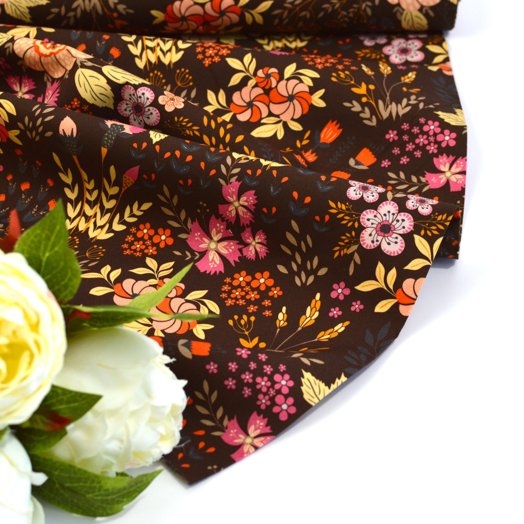 Baumwoll Popeline - Elodie chocolat Fabric poshpinks