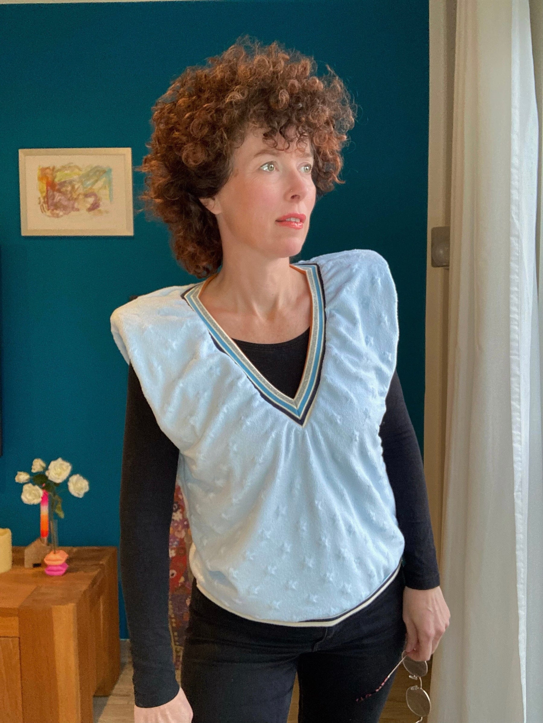 Minky Fleece mit Sterne hellblau Fabric poshpinks
