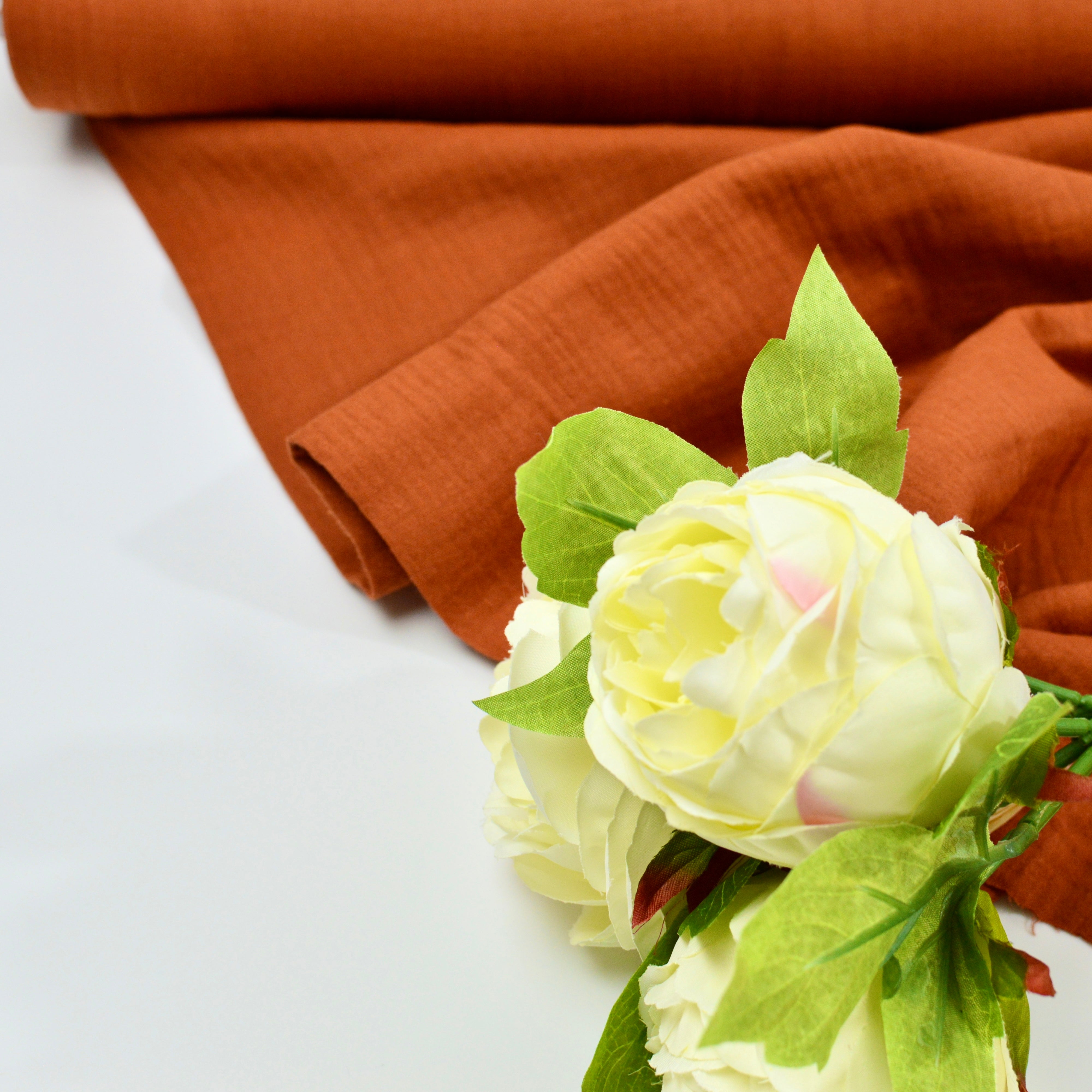 Musselin - Ziegelorange Fabric poshpinks