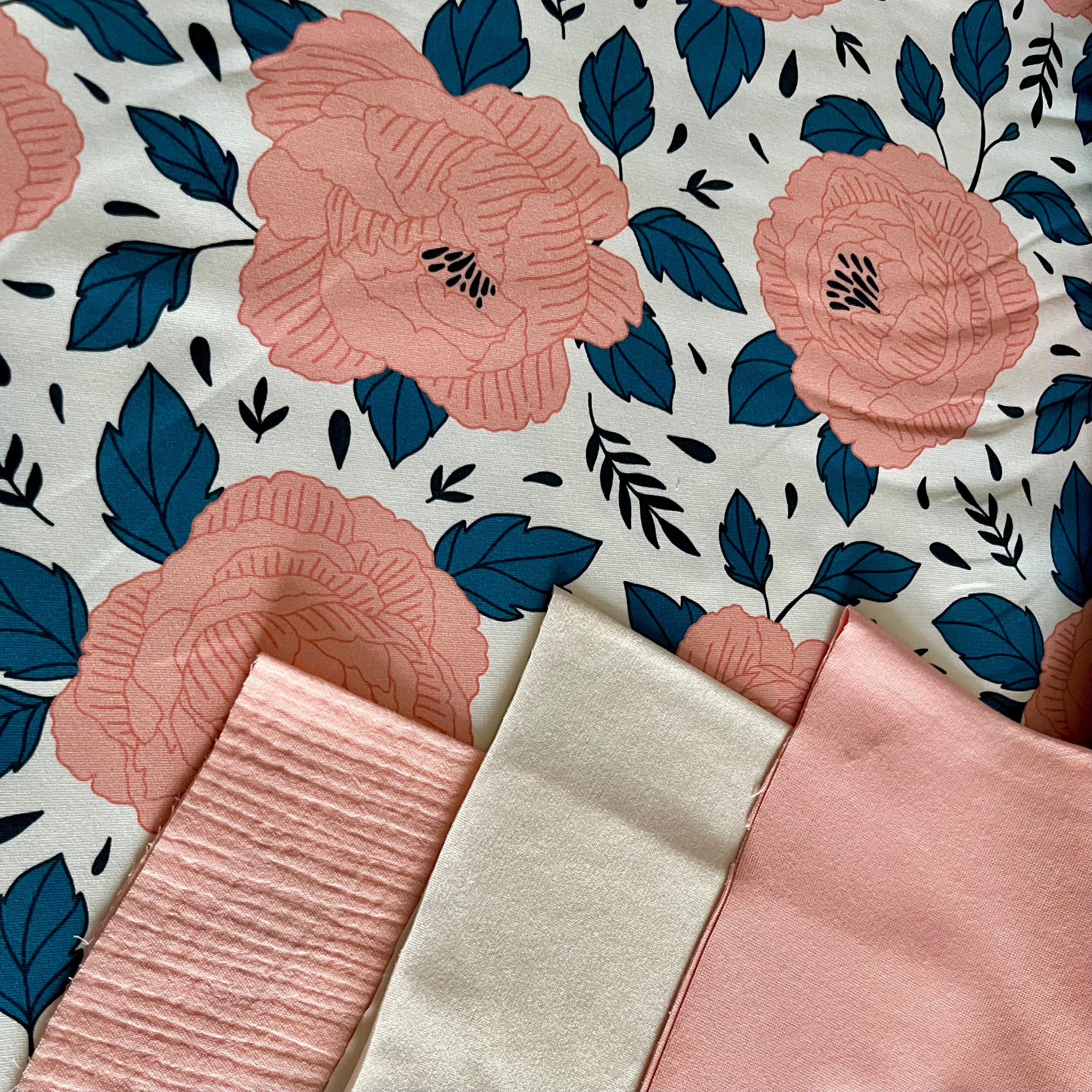 French Terry - Aurora - Blumen Fabric poshpinks