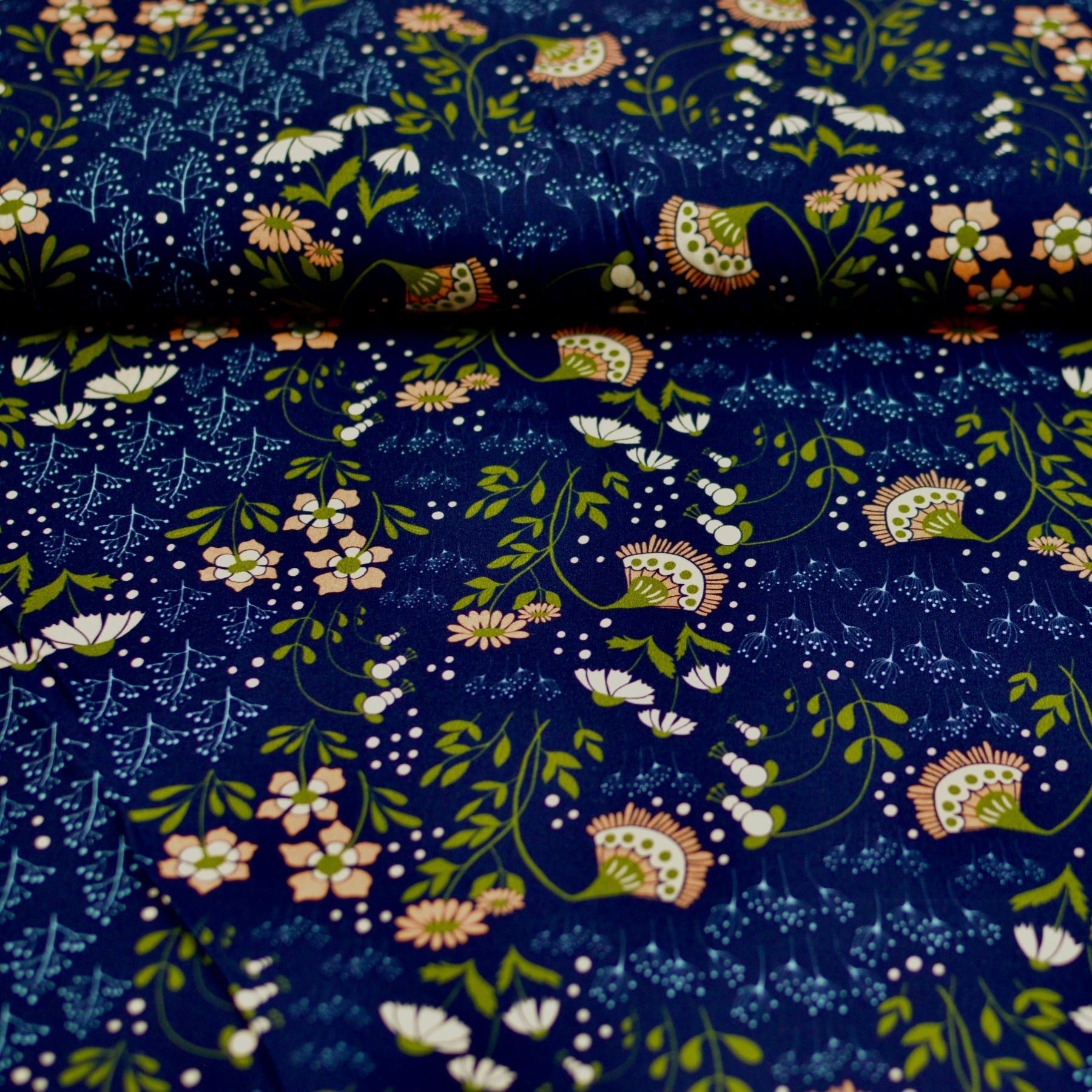 Baumwoll Popeline - Elodie bleu marine Fabric poshpinks