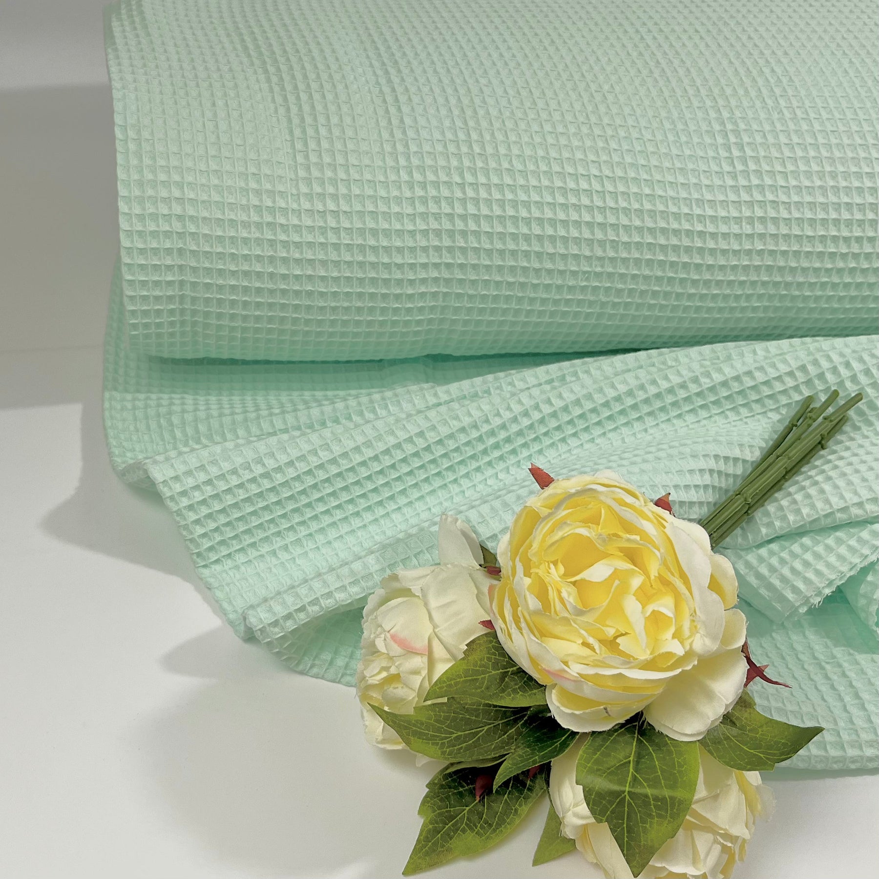 Waffelstoff mintgrün Fabric poshpinks