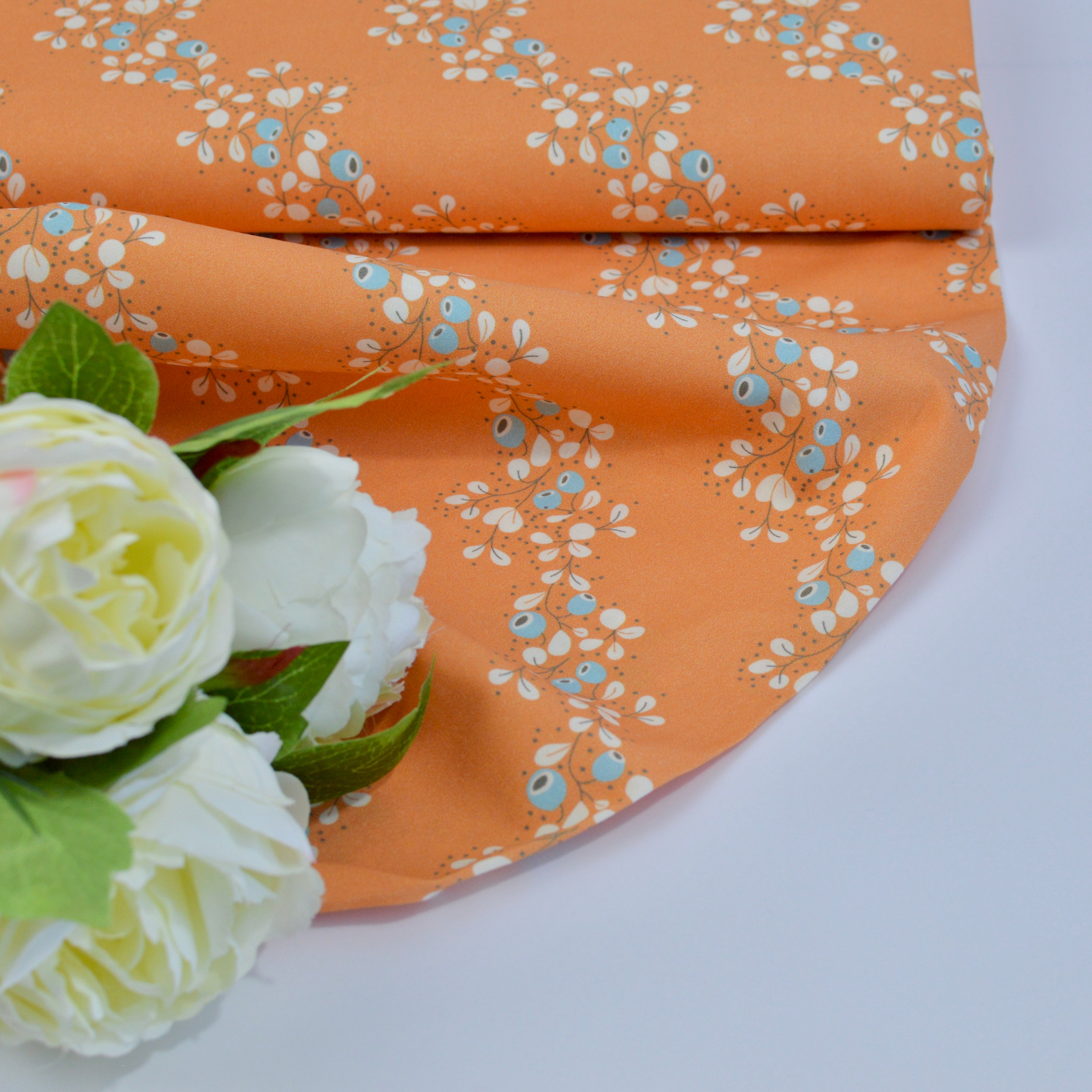 Baumwoll Popeline - Hilla apricot Fabric poshpinks